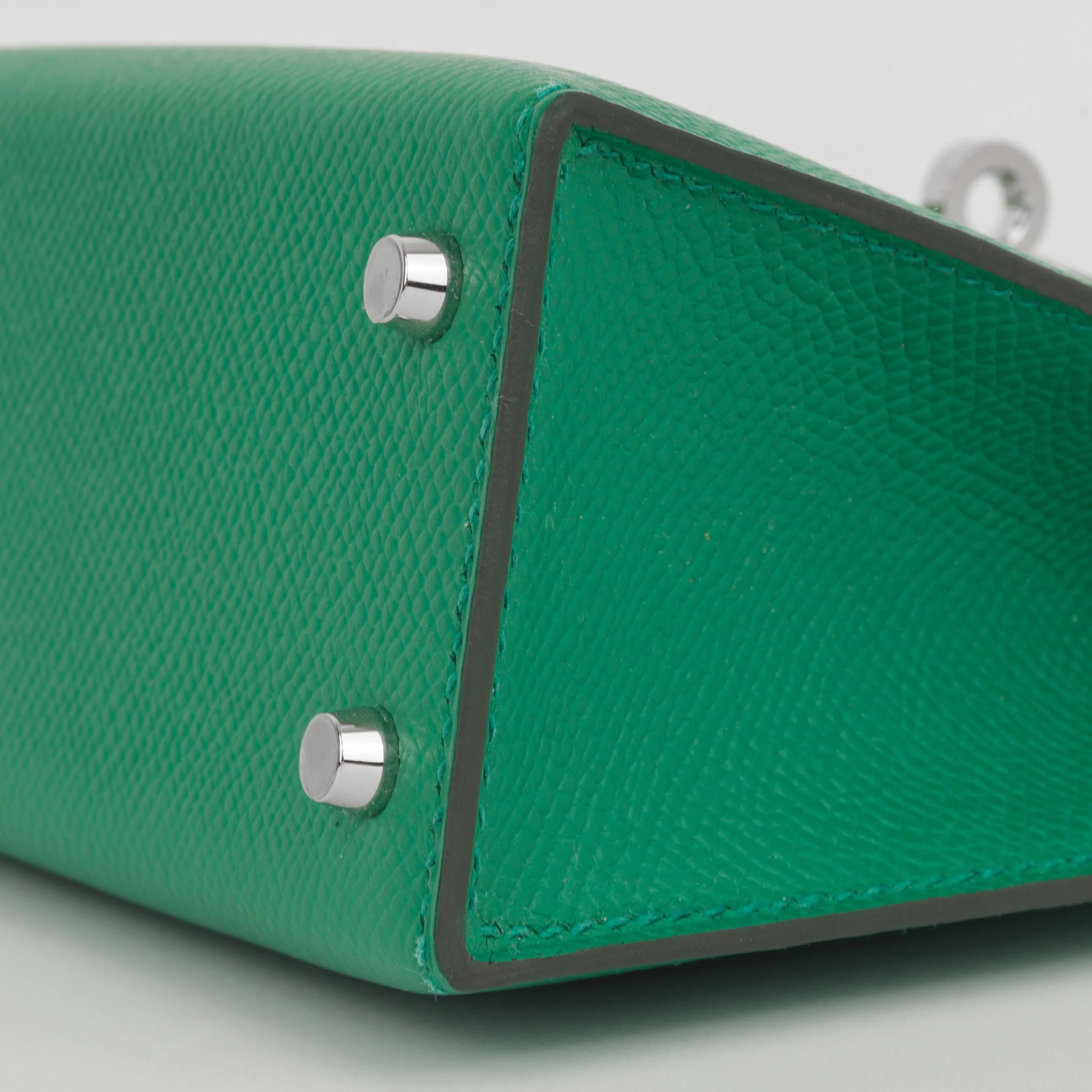 Hermès Mini Kelly Tricolore - Vert Vertigo / Vert Fizz / Bleu Zanzibar Epsom | Palladium Hardware - Image 6