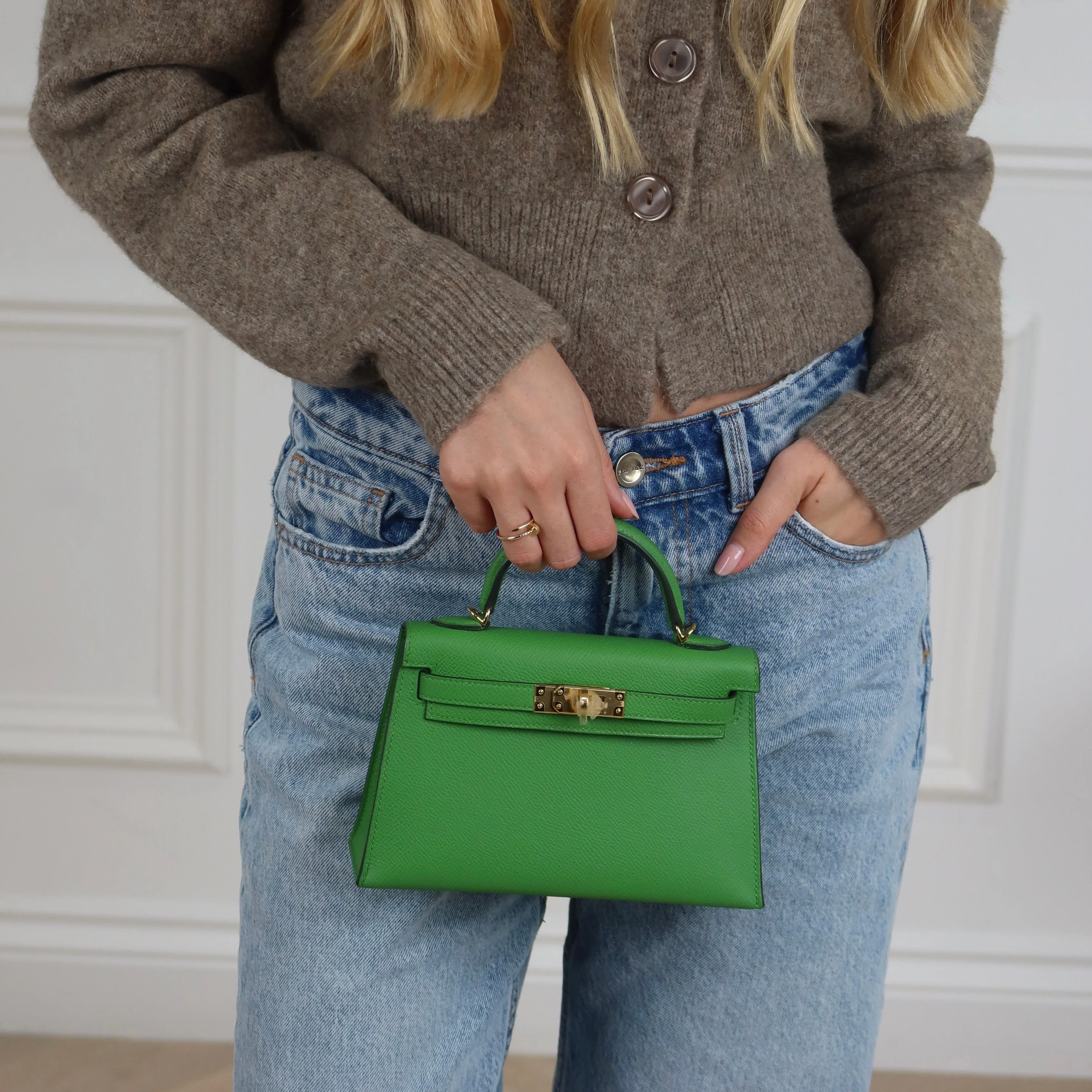 Hermès Mini Kelly - Vert Yucca Epsom | Gold Hardware - Image 12