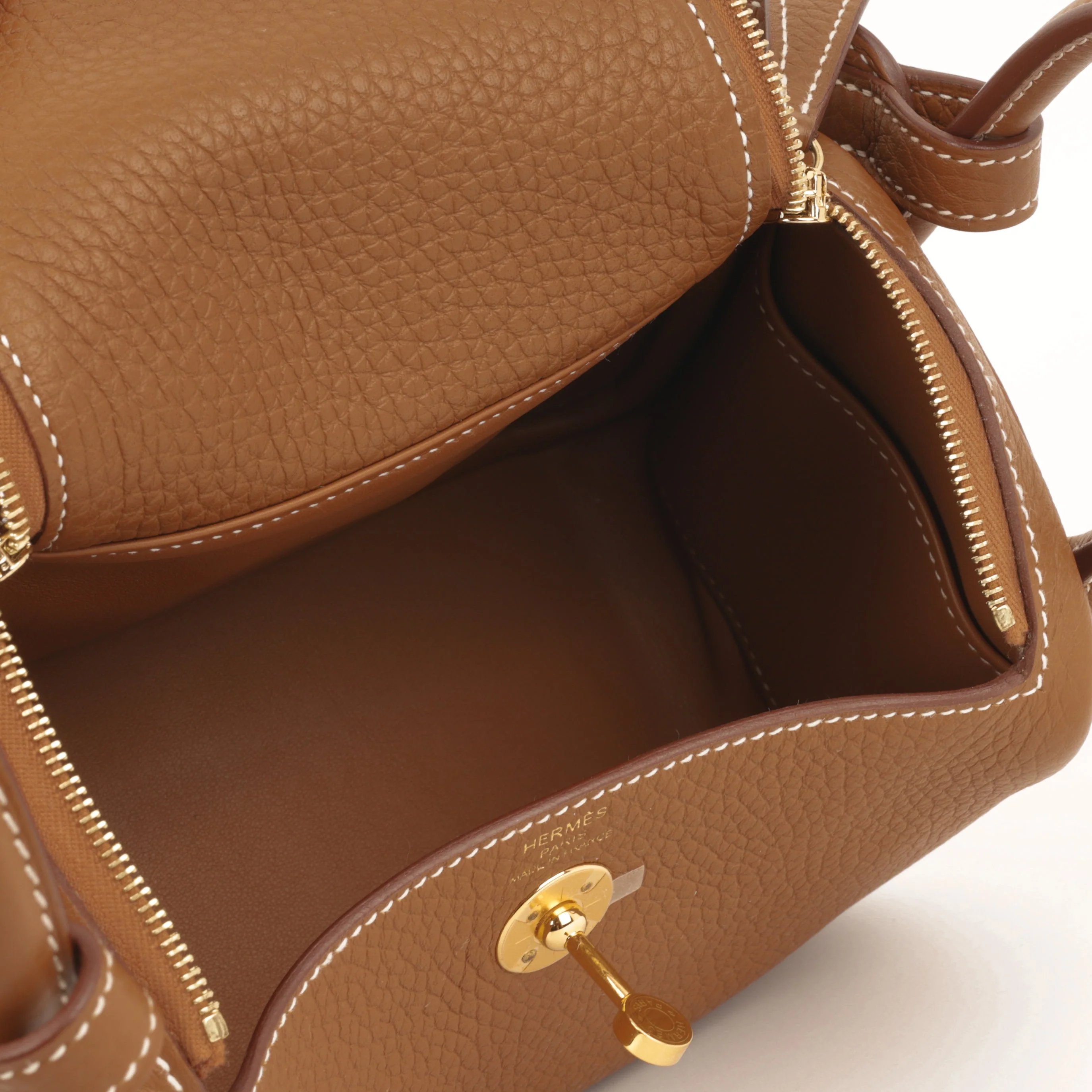 Hermès Mini Lindy - Gold Clemence | Gold Hardware - Image 3
