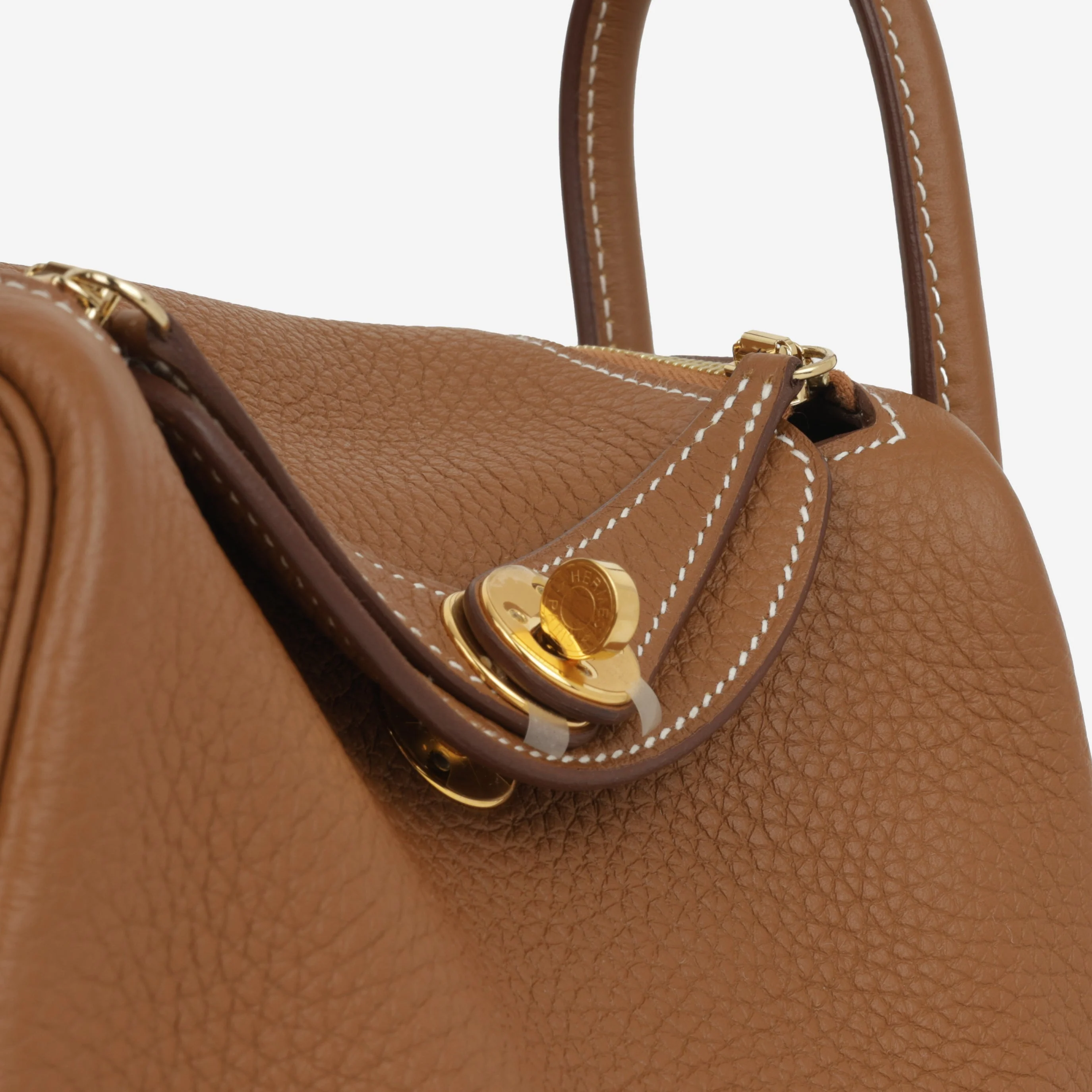 Hermès Mini Lindy - Gold Clemence | Gold Hardware - Image 8