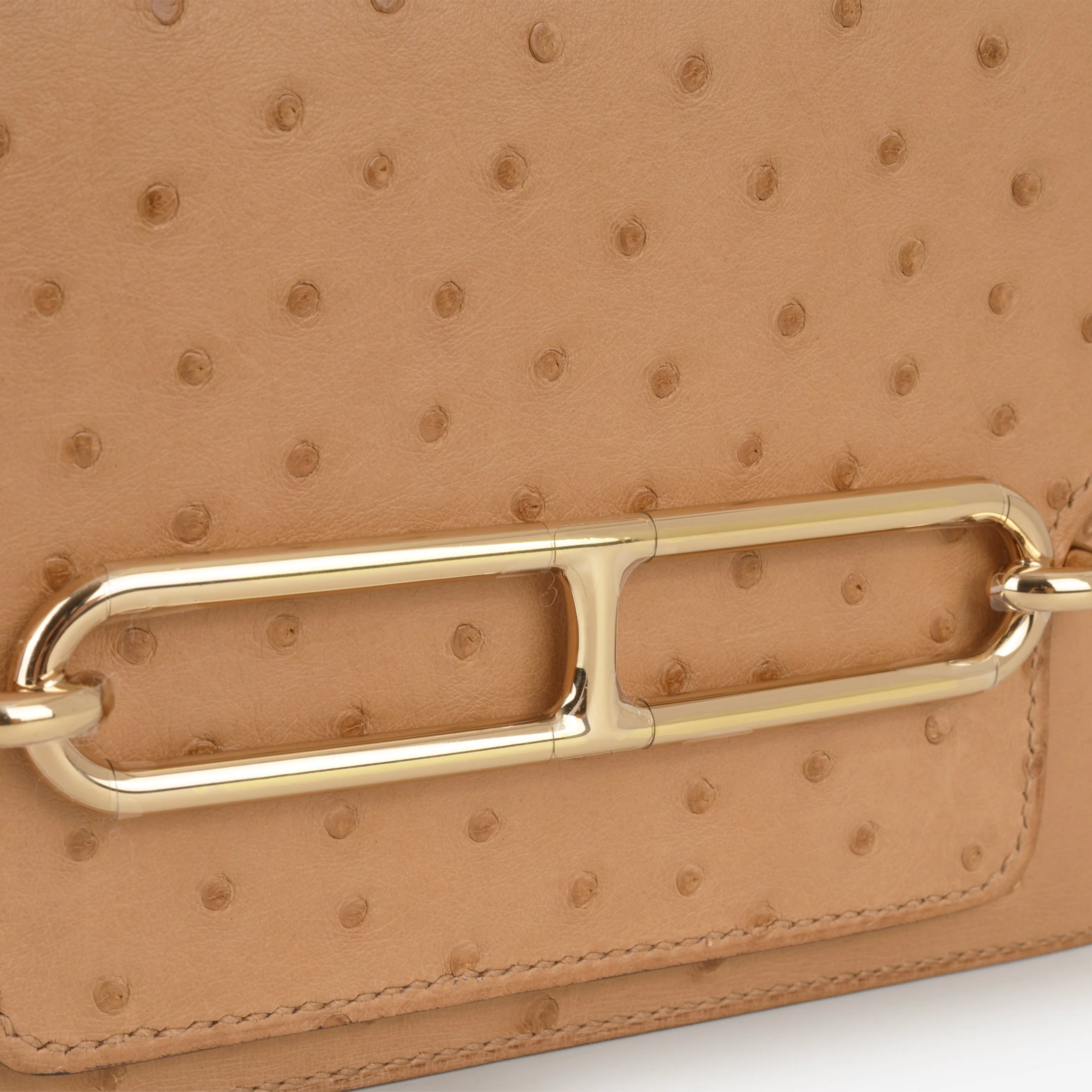 Hermès Mini Roulis - Chai Ostrich | Permabrass Hardware - Image 6