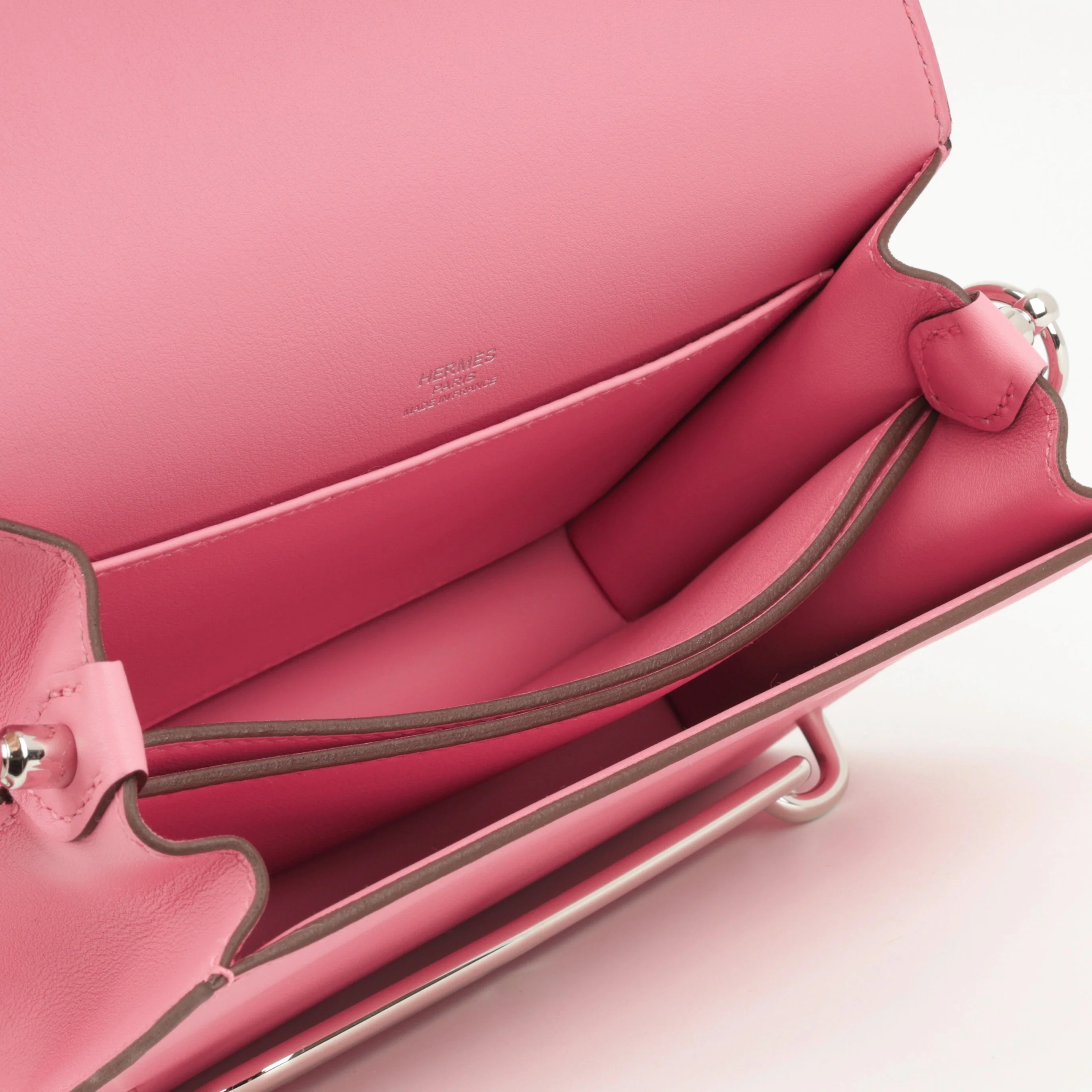 Hermès Mini Roulis - Rose Azalee Swift | Palladium Hardware - Image 6