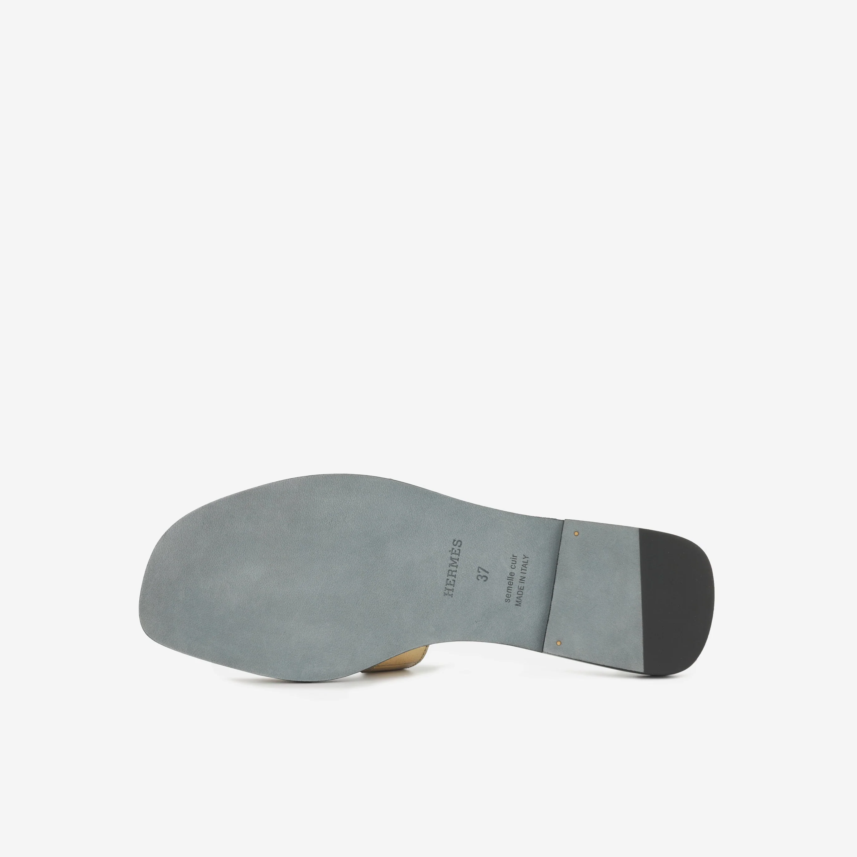 Hermès Oran Sandals - Dore Fonce Alligator Mississipiensis / Noir Swift - Image 2