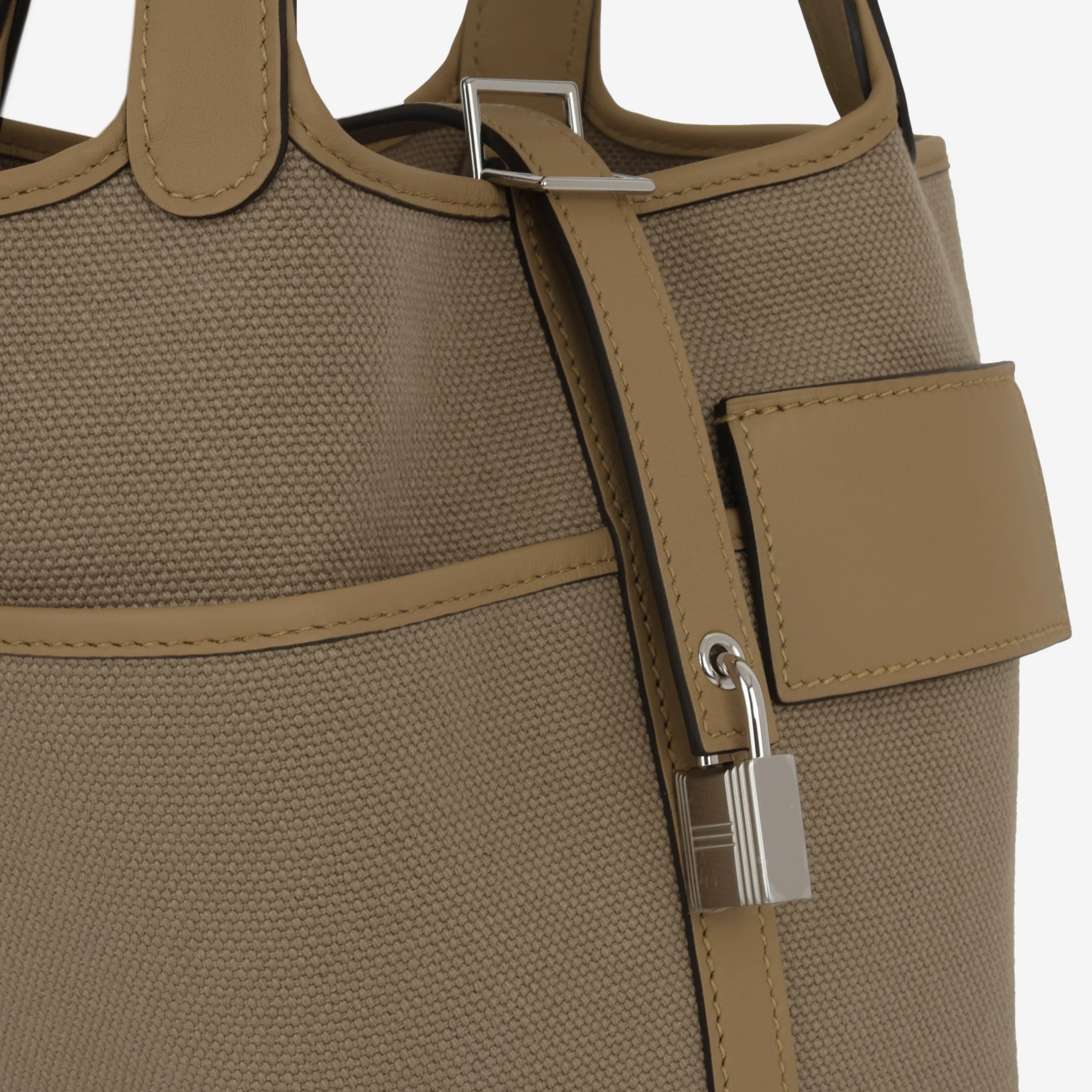 Hermès Picotin 18 Cargo - Beige Marfa Canvas / Poussiere Swift | Palladium Hardware - Image 8