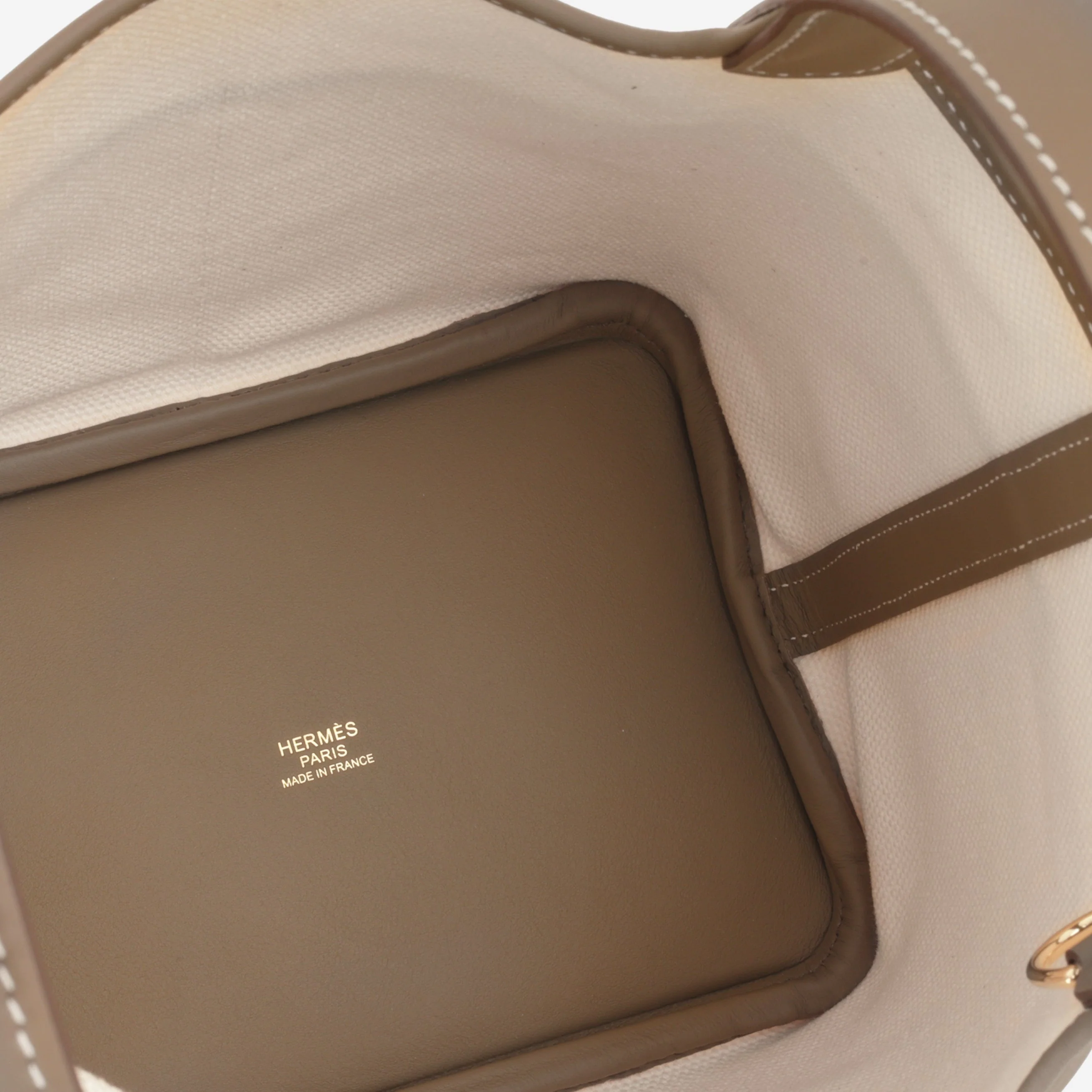 Hermès Picotin 18 Cargo - Ecru Canvas / Etoupe Swift | Gold Hardware - Image 6