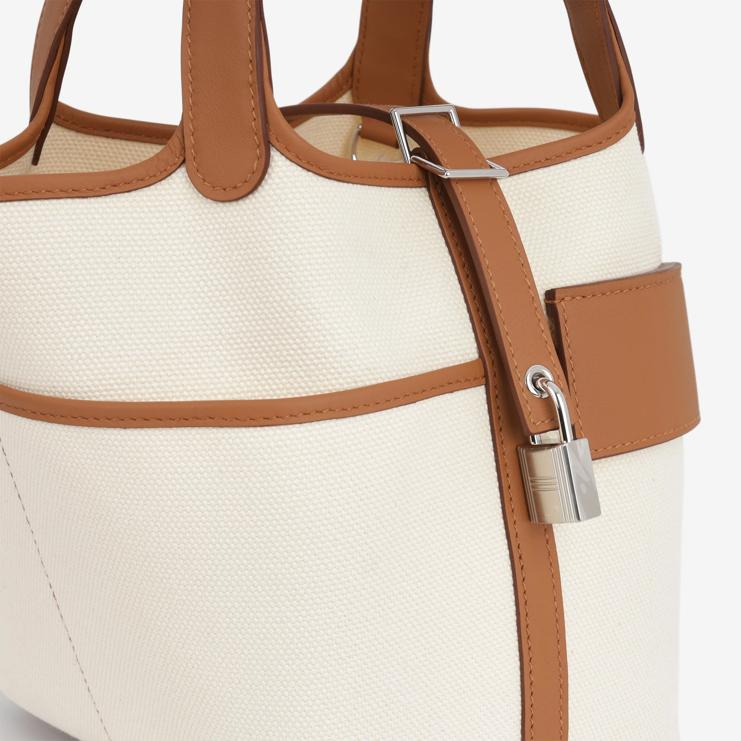 Hermès Picotin 18 Cargo - Ecru Canvas / Gold Swift | Palladium Hardware - Image 8