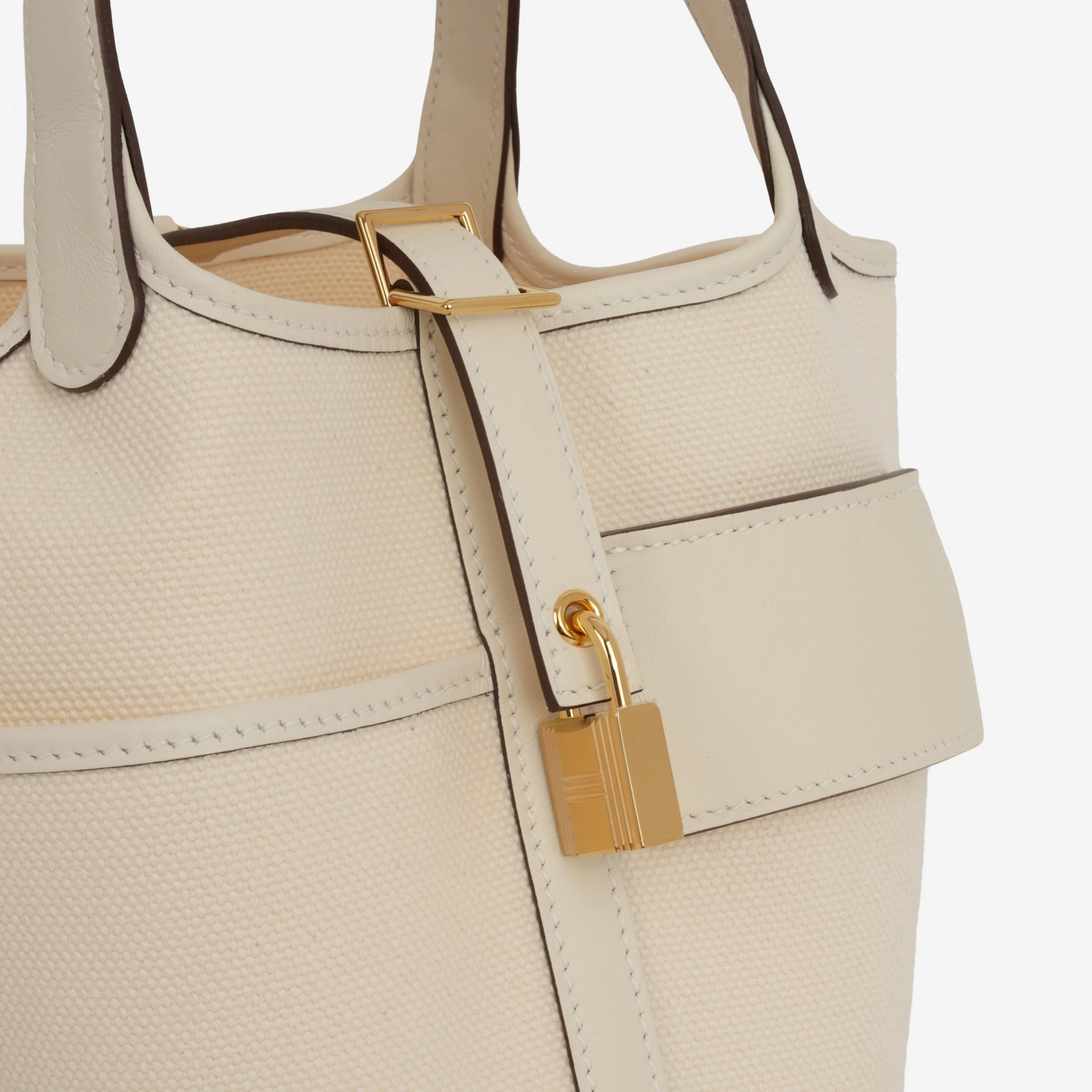 Hermès Picotin 18 Cargo - Ecru Canvas / Nata Swift | Gold Hardware - Image 8
