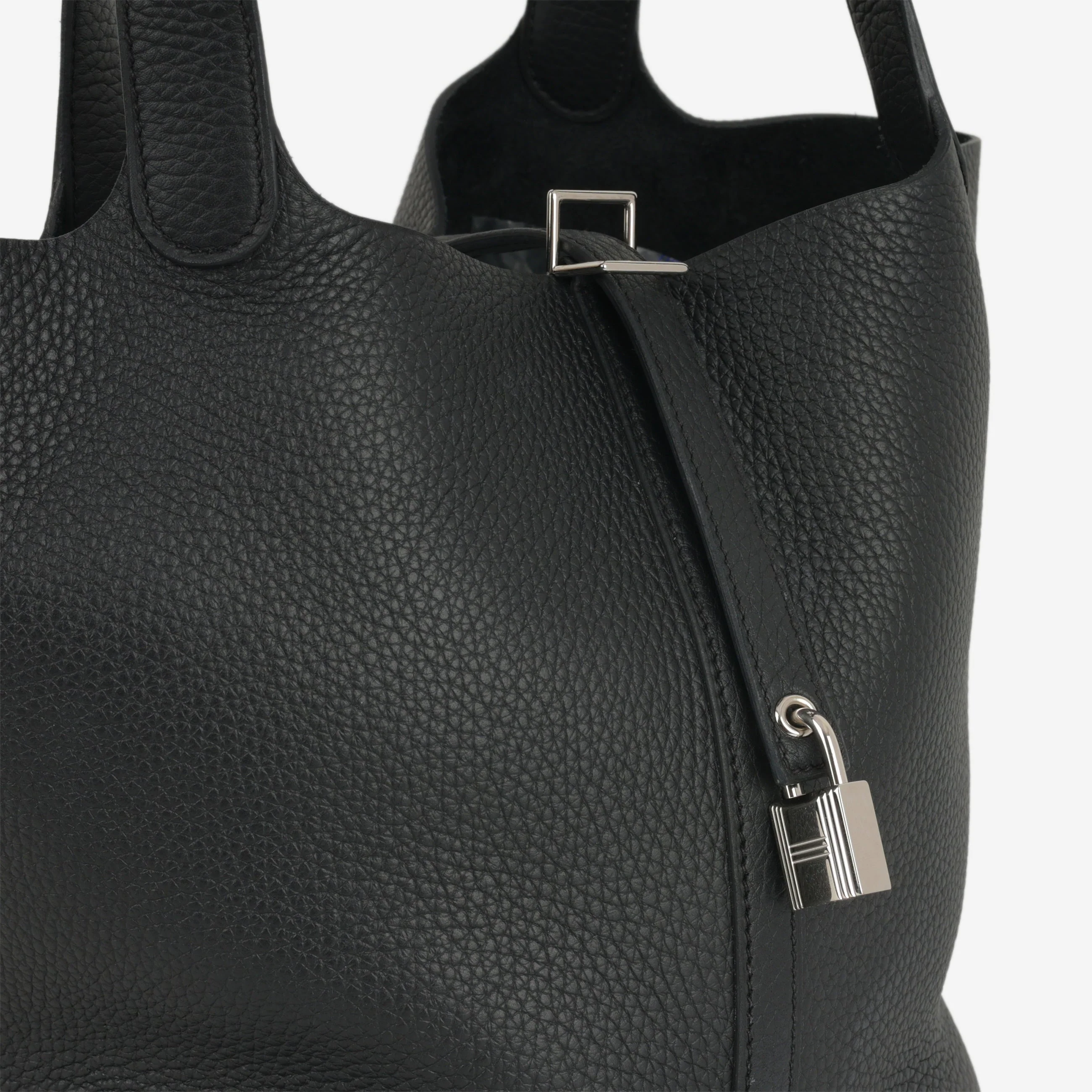 Hermès Picotin 22 - Black Clemence | Palladium Hardware - Image 8