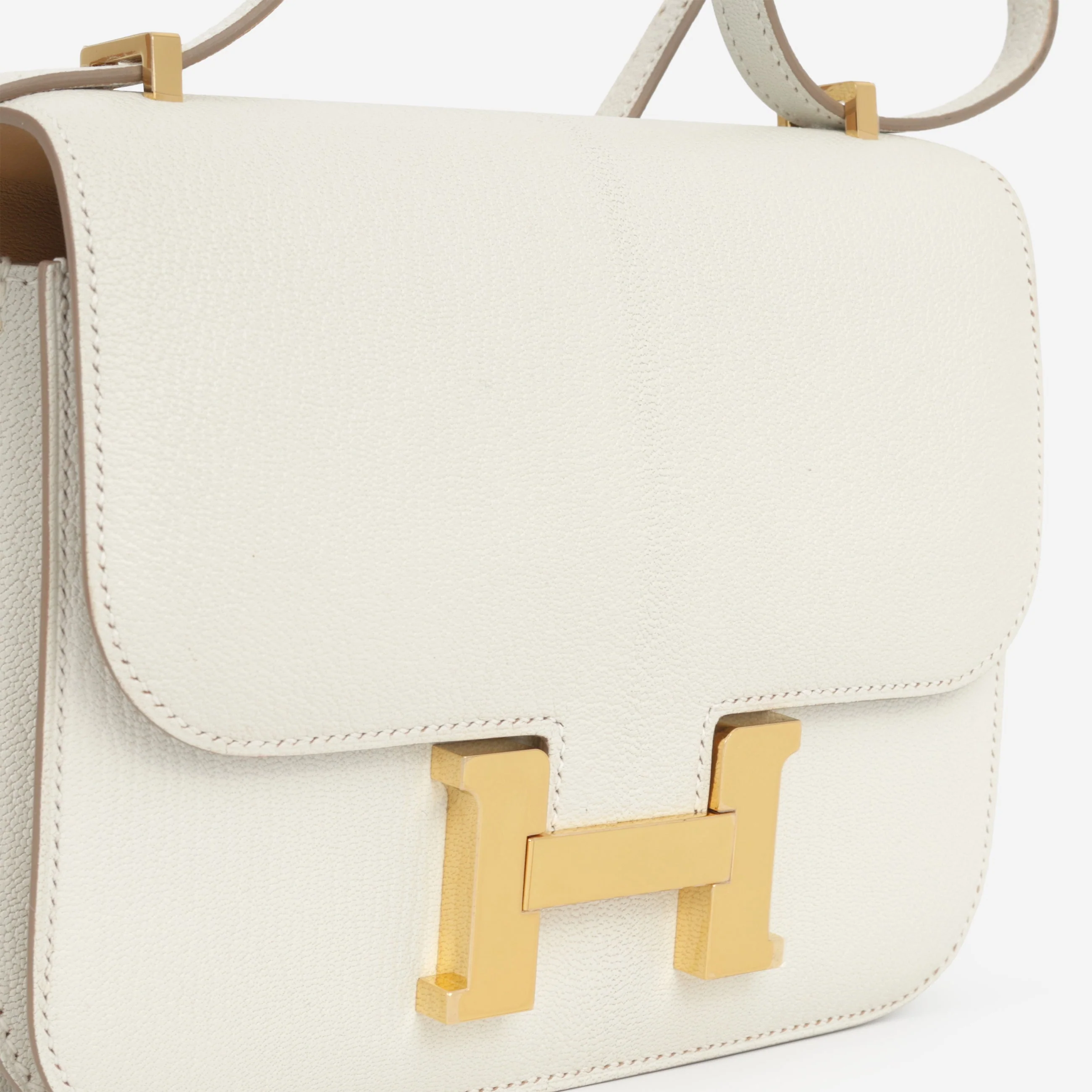 Hermès Verso Constance 18 - Mushroom Chevre Mysore / Biscuit Interior | Gold Hardware - Image 4