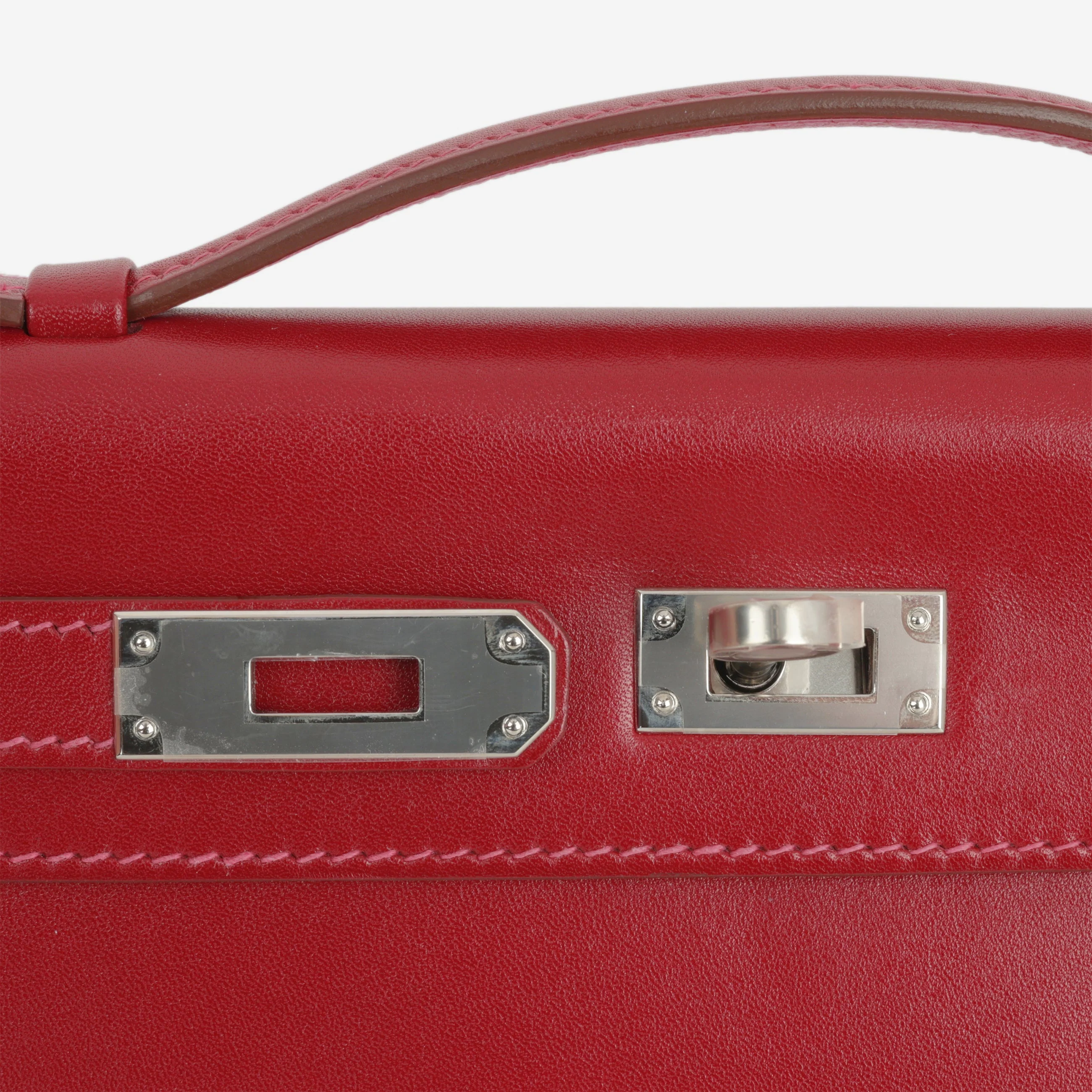 Hermès Verso Kelly Cut - Rubis Tadelakt / Rose Shocking Interior | Palladium Hardware - Image 6