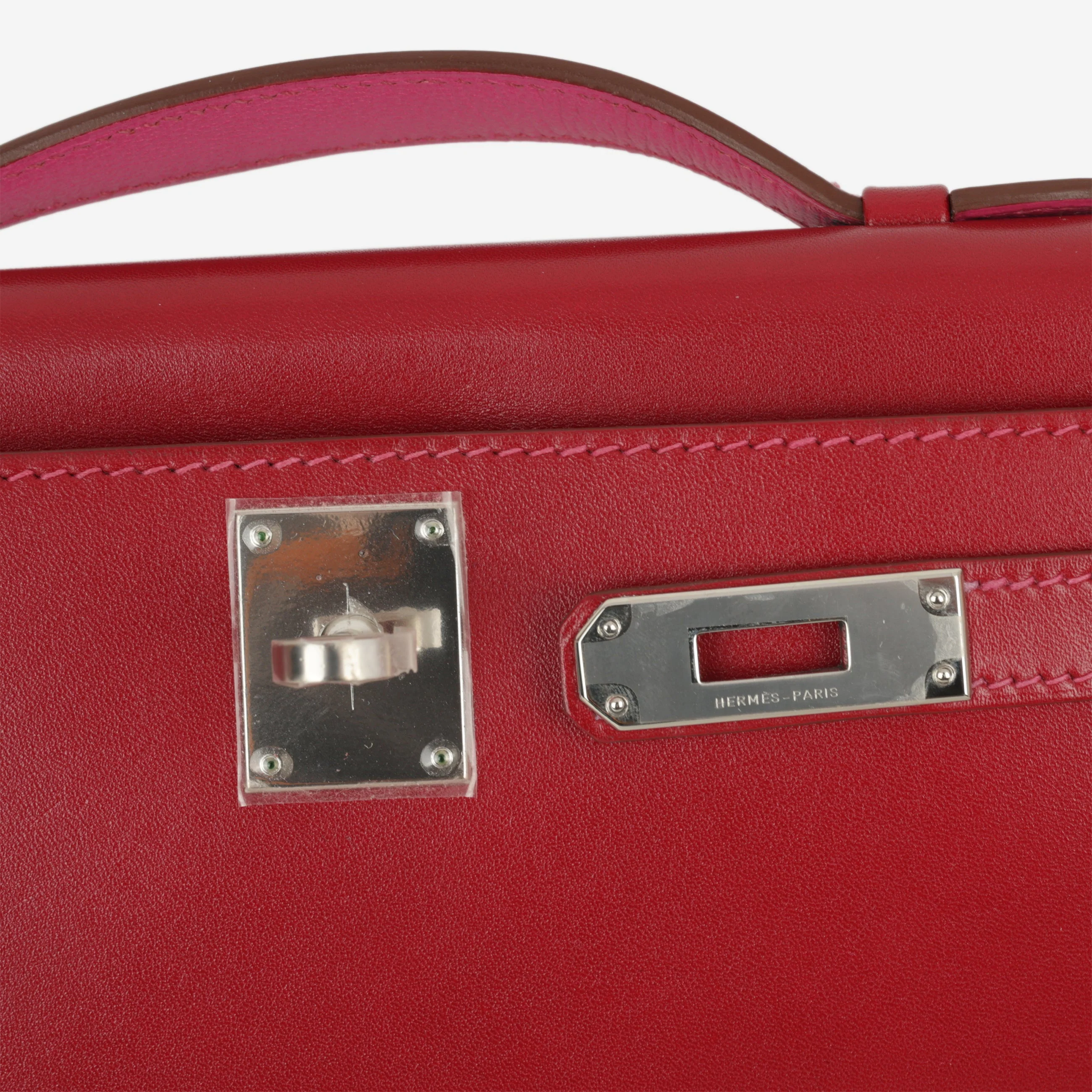 Hermès Verso Kelly Cut - Rubis Tadelakt / Rose Shocking Interior | Palladium Hardware - Image 7