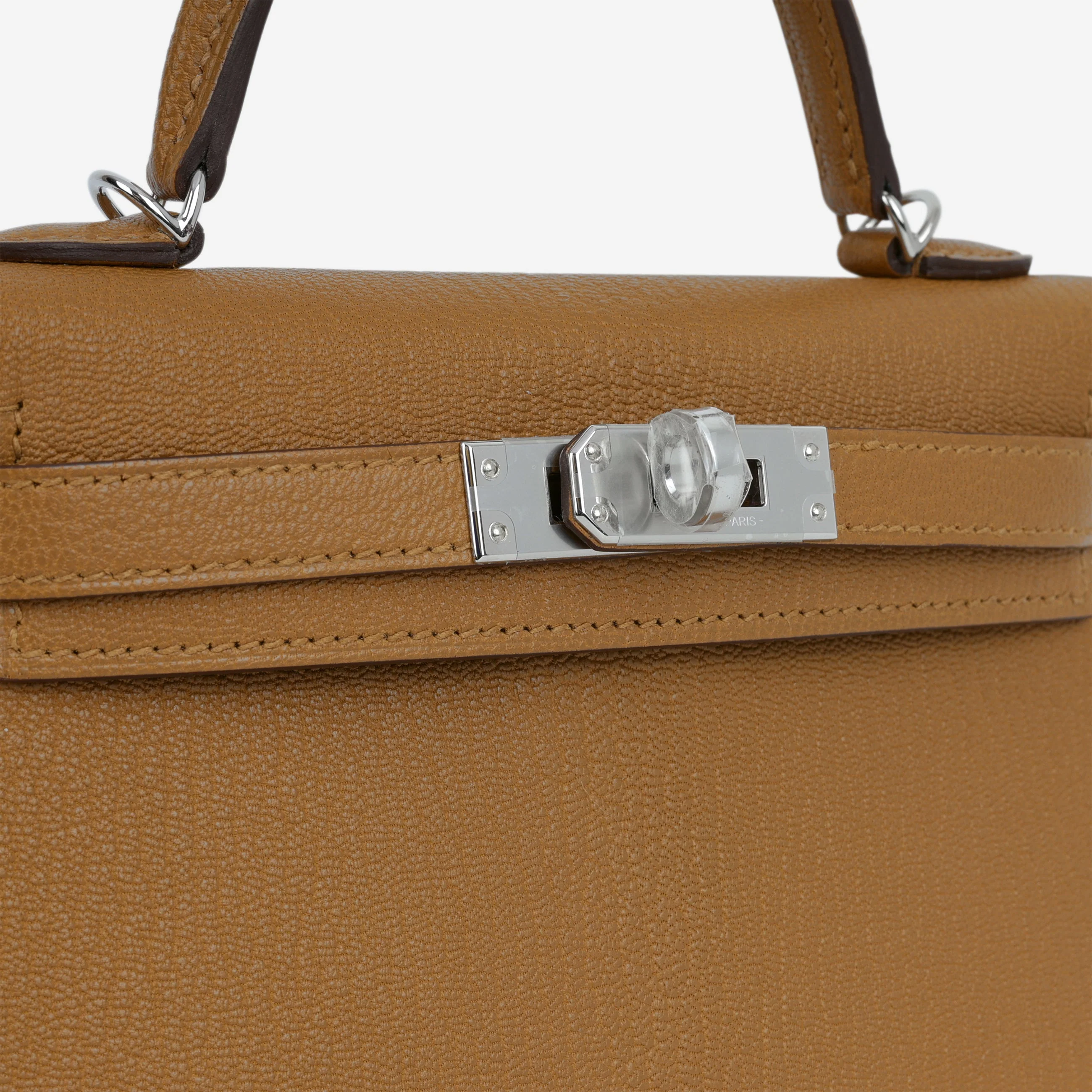 Hermès Verso Mini Kelly - Caramel Chevre / Cacao Interior | Palladium Hardware - Image 10