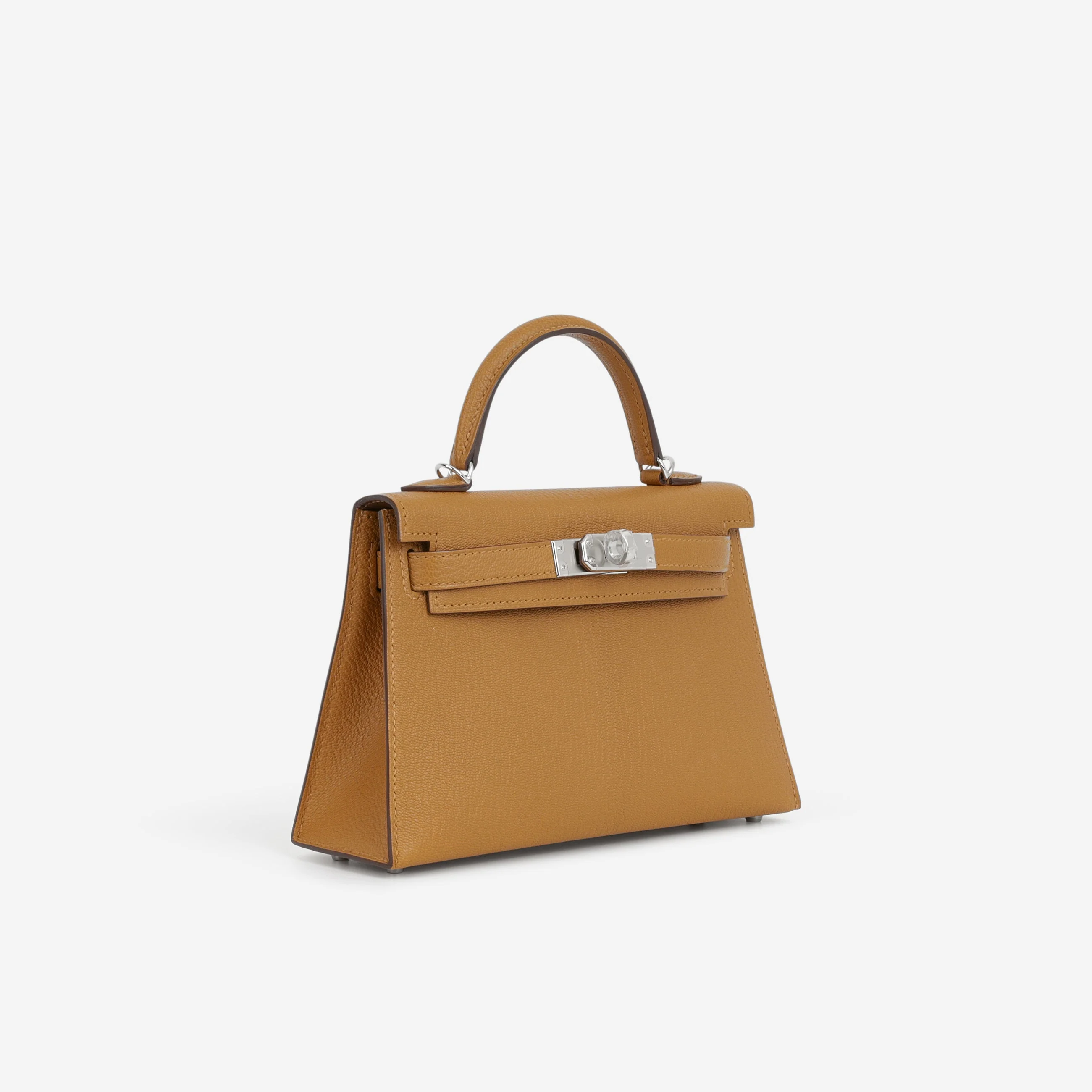Hermès Verso Mini Kelly - Caramel Chevre / Cacao Interior | Palladium Hardware - Image 2