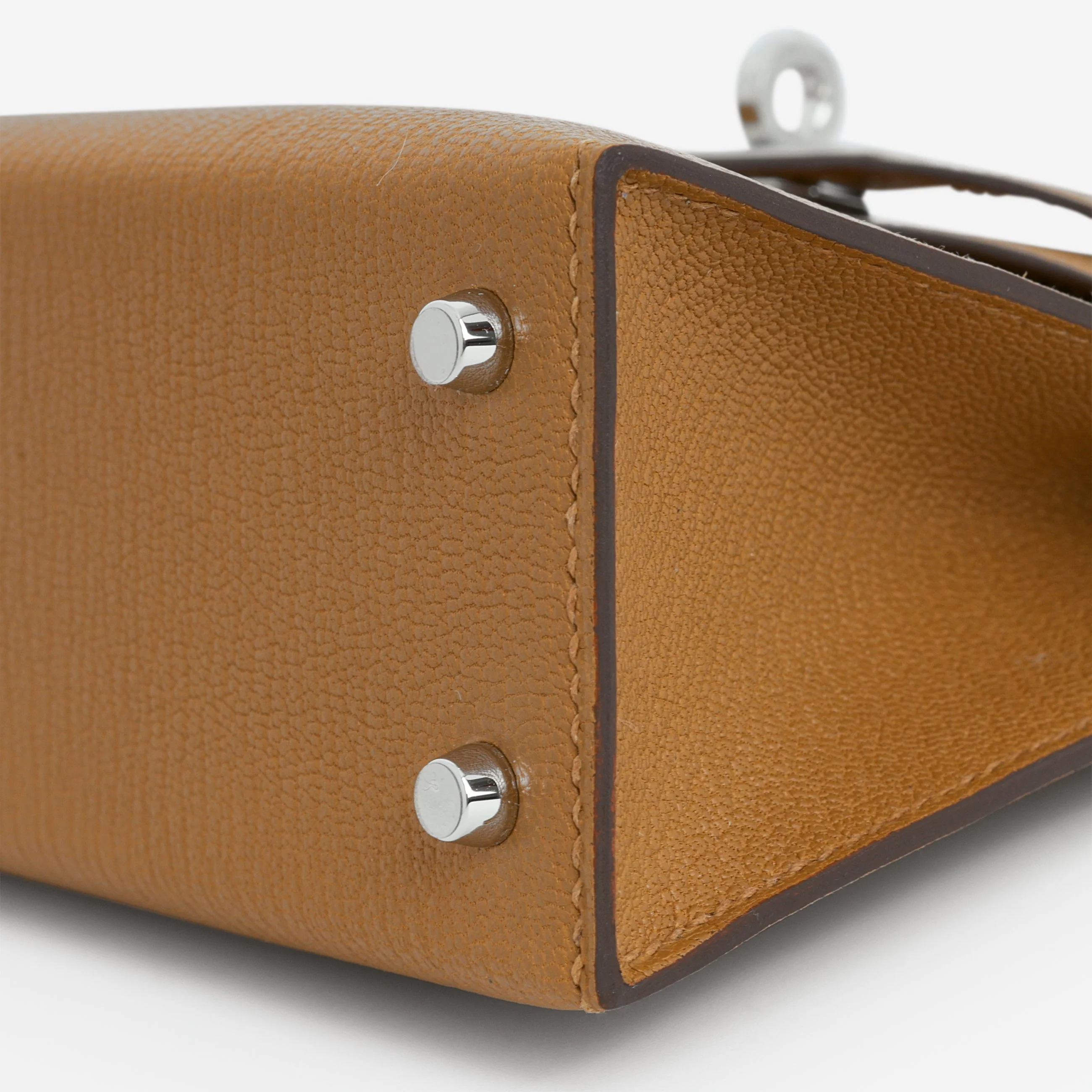 Hermès Verso Mini Kelly - Caramel Chevre / Cacao Interior | Palladium Hardware - Image 6