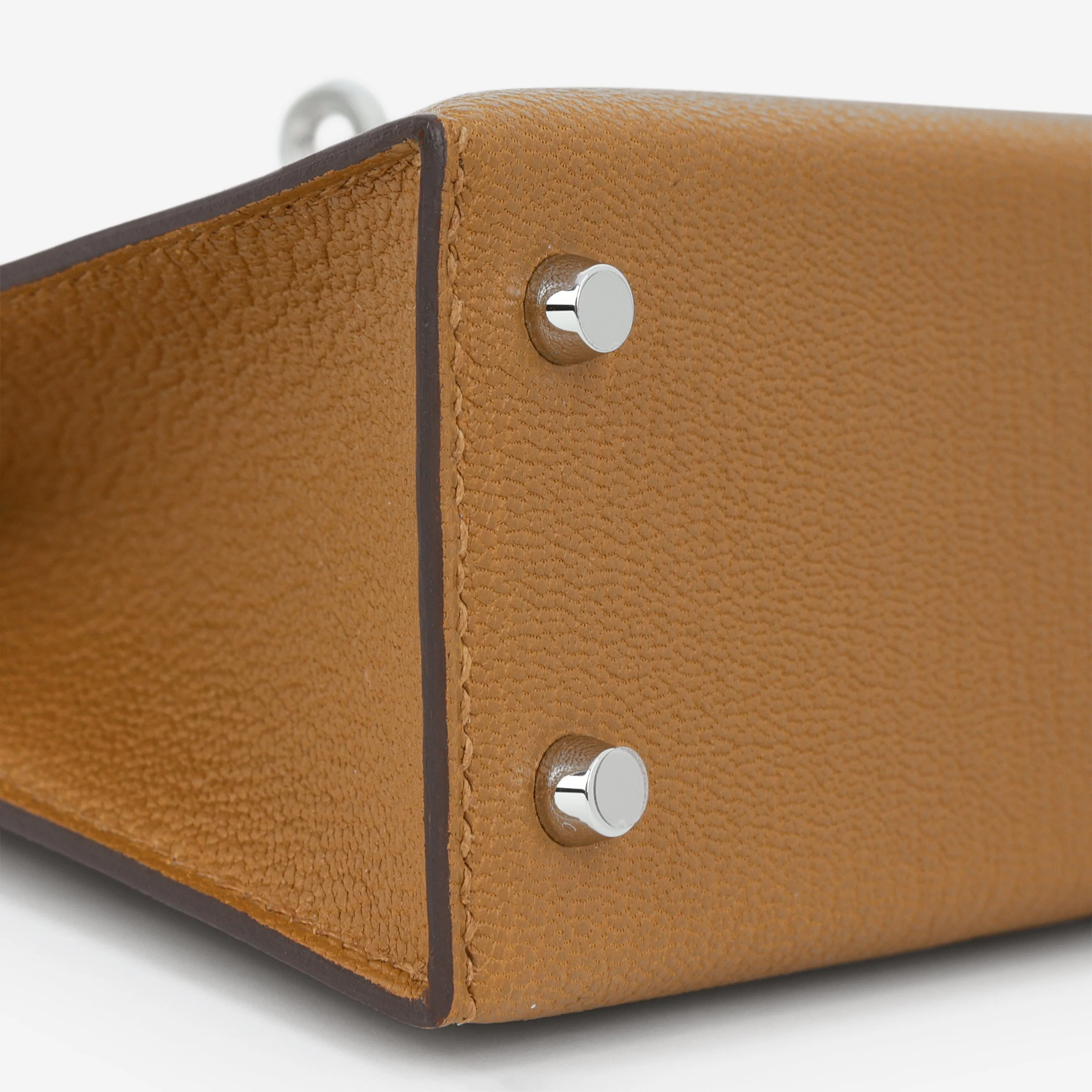 Hermès Verso Mini Kelly - Caramel Chevre / Cacao Interior | Palladium Hardware - Image 7