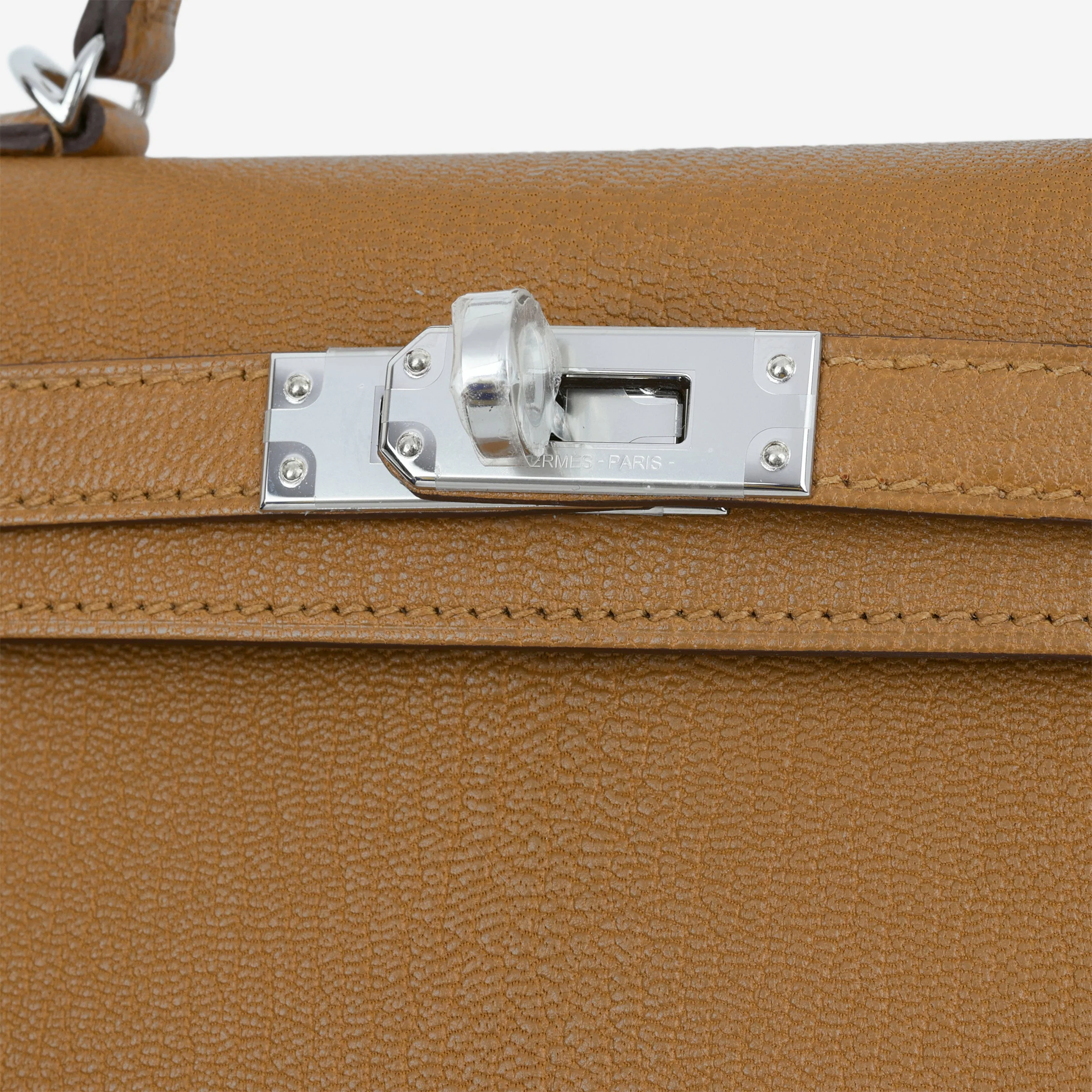Hermès Verso Mini Kelly - Caramel Chevre / Cacao Interior | Palladium Hardware - Image 9