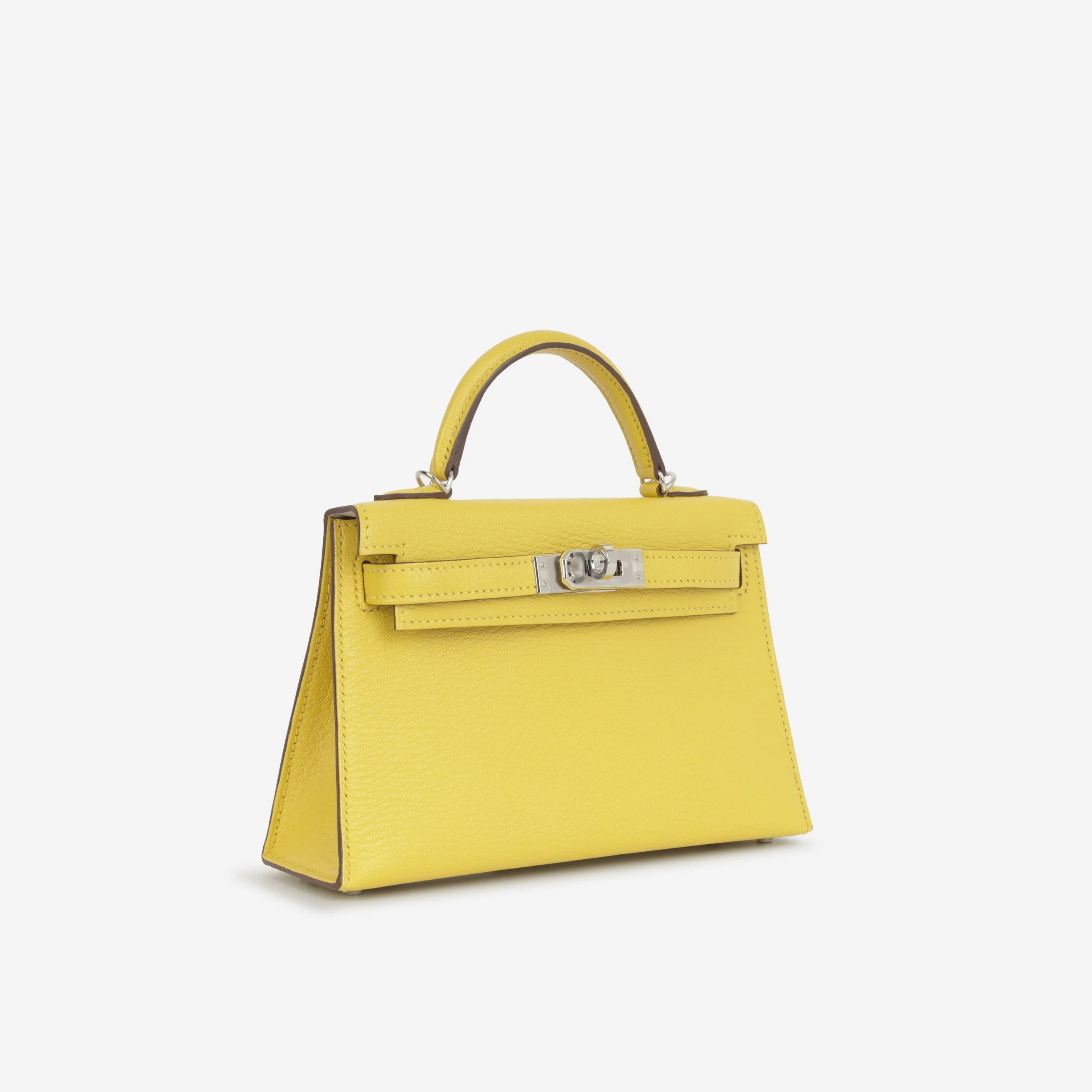 Hermès Verso Mini Kelly - Jaune De Naples Chevron Mysore / Beton Interior | Palladium Hardware - Image 3