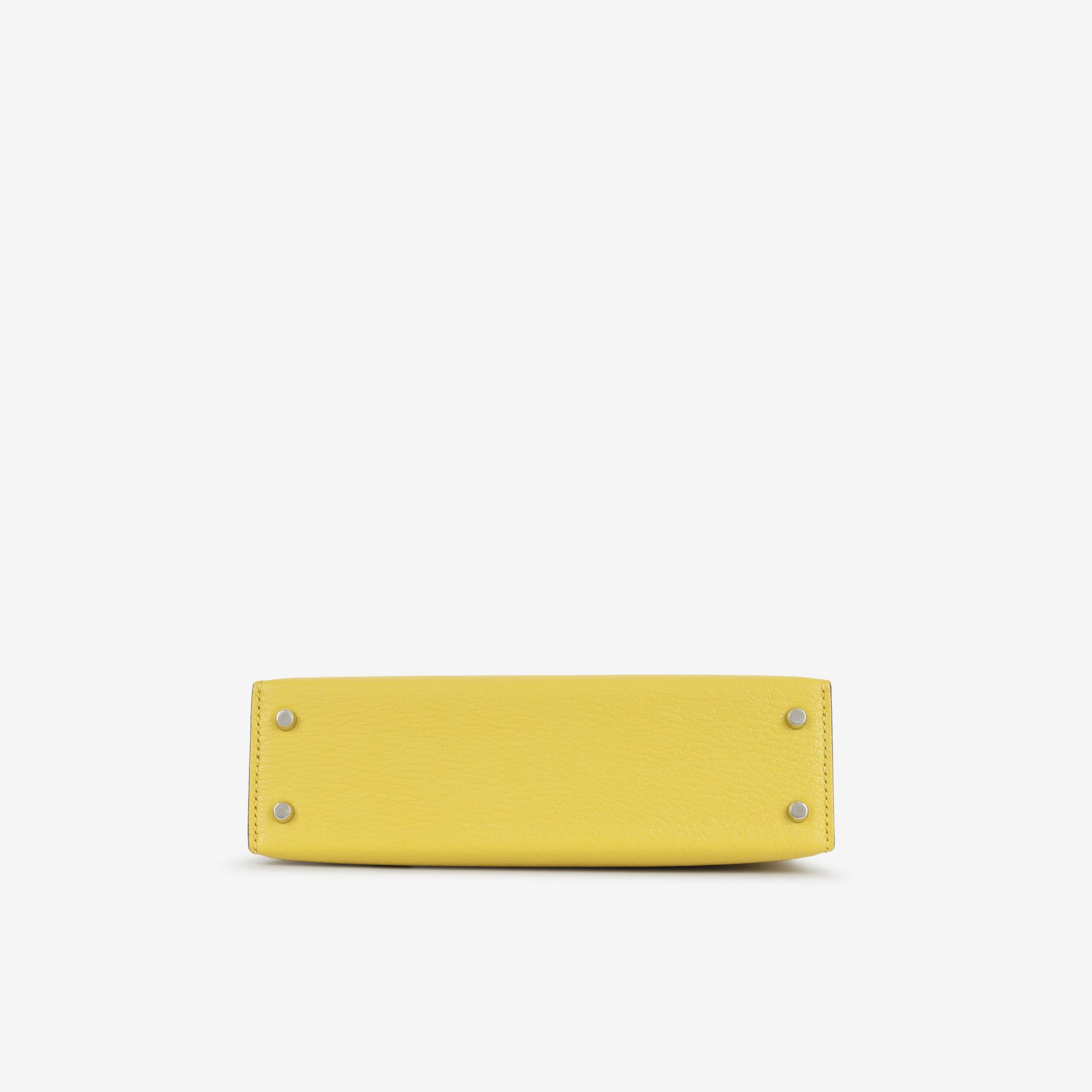 Hermès Verso Mini Kelly - Jaune De Naples Chevron Mysore / Beton Interior | Palladium Hardware - Image 7