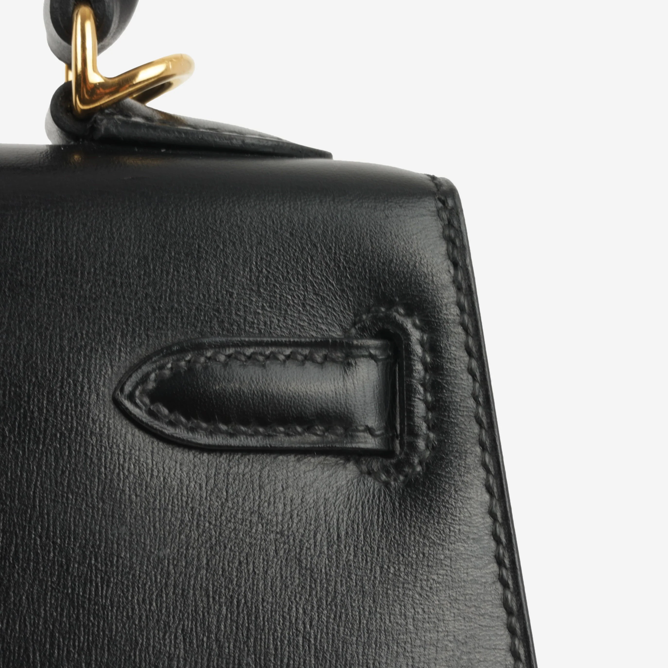 Hermès Vintage Kelly 20 - Black Box Calf | Gold Hardware - Image 8