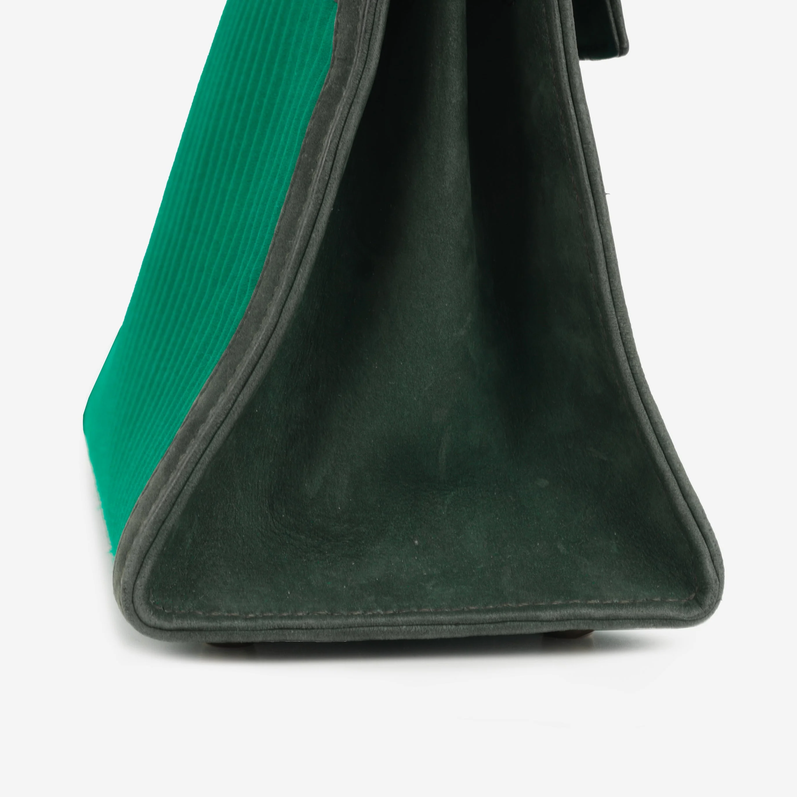 Hermès Vintage Kelly 20 - Malachite Satin/Vert Fonce Veau Velours | Gold Hardware - Image 8