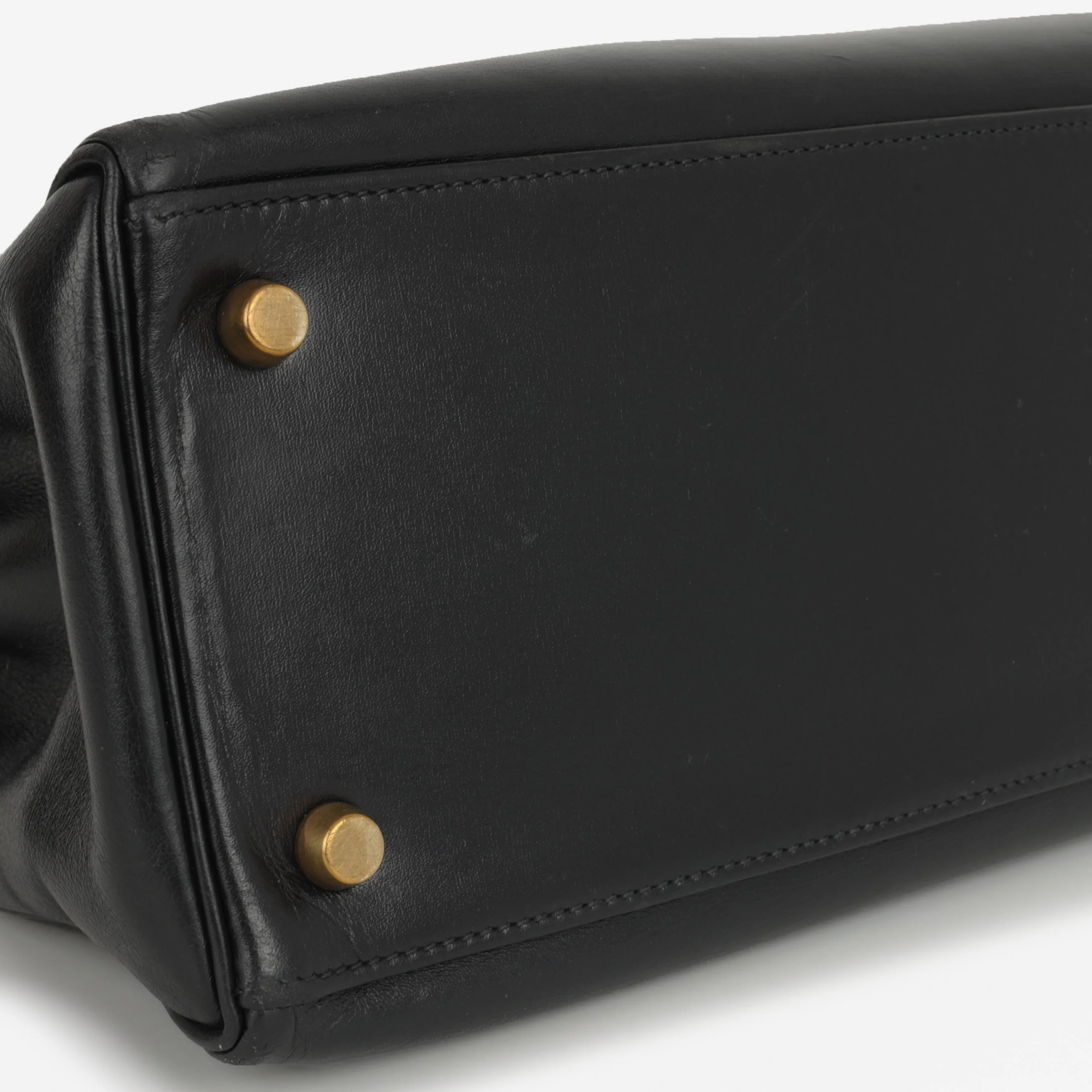 Hermès Vintage Kelly 28 - Black Box Calf | Gold Hardware - Image 6