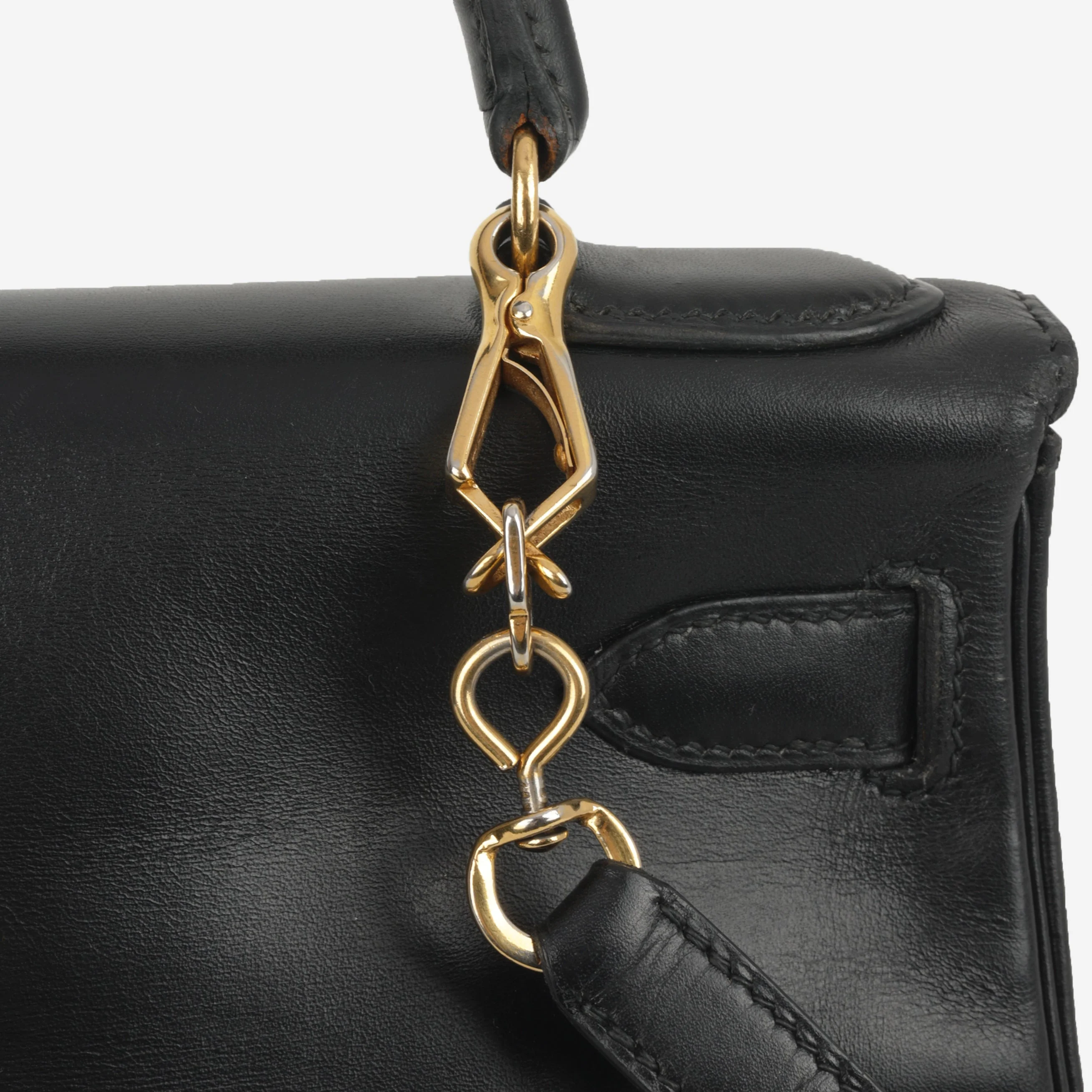 Hermès Vintage Kelly 28 - Black Box Calf | Gold Hardware - Image 10
