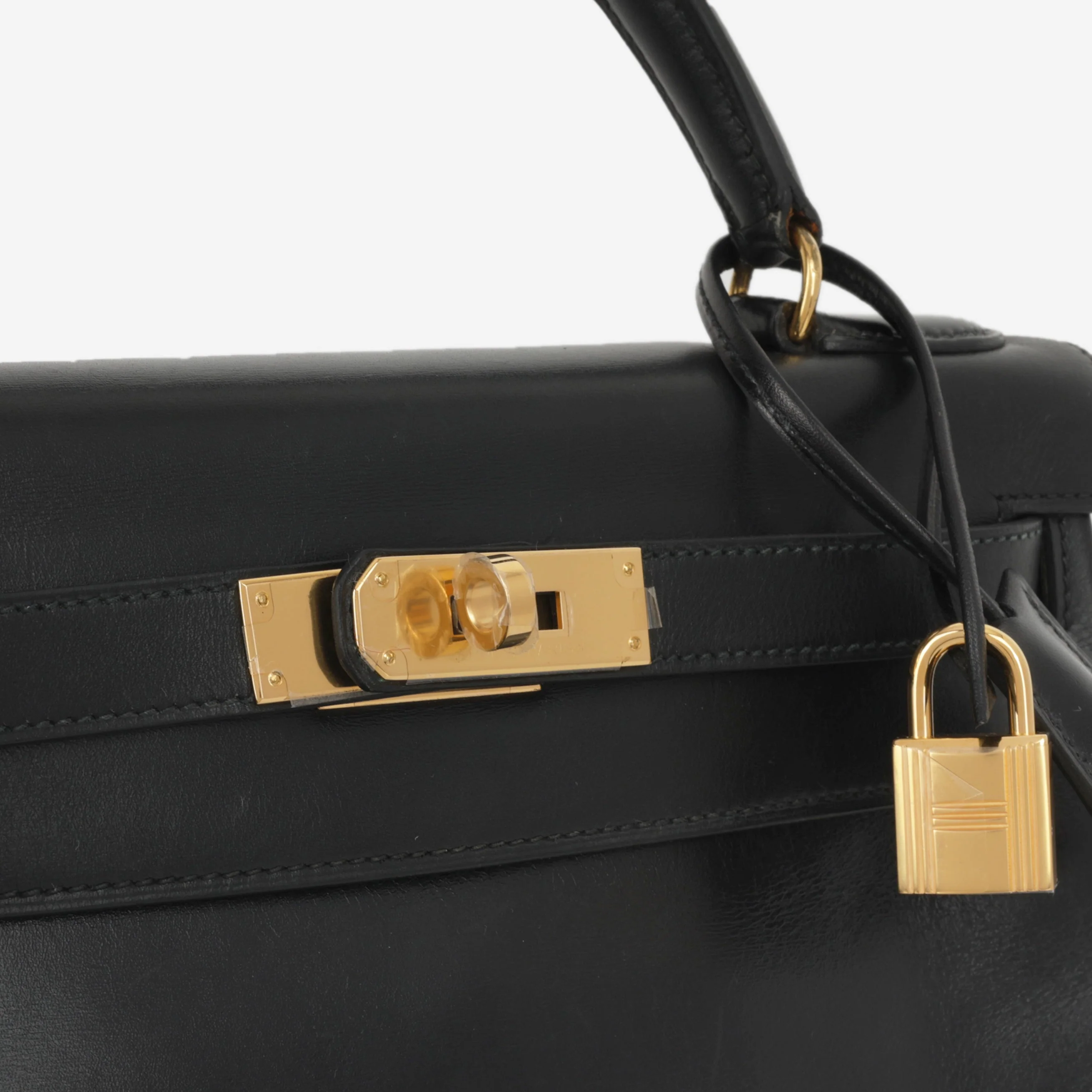 Hermès Vintage Kelly 28 - Black Box Calf | Gold Hardware - Image 11