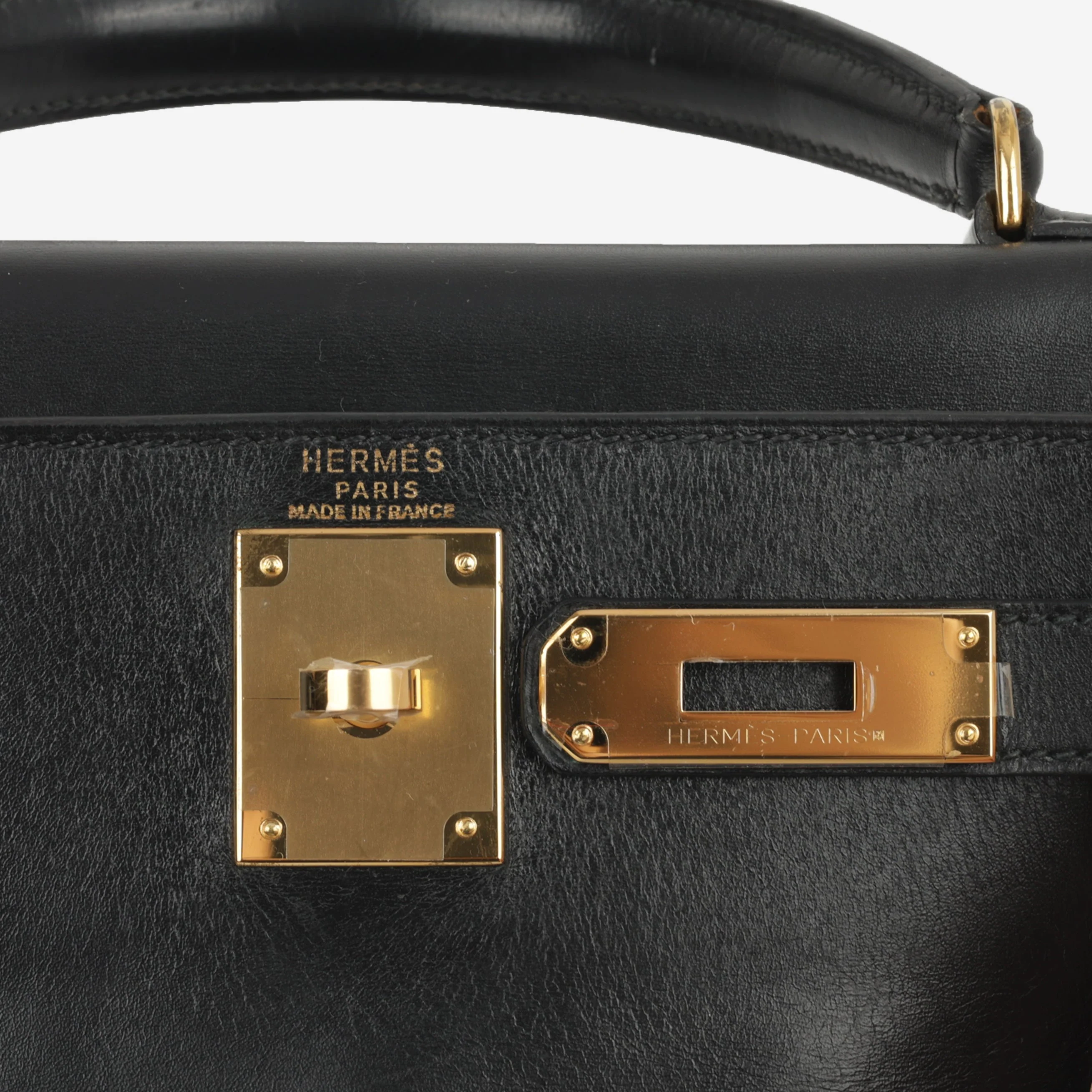 Hermès Vintage Kelly 28 - Black Box Calf | Gold Hardware - Image 5