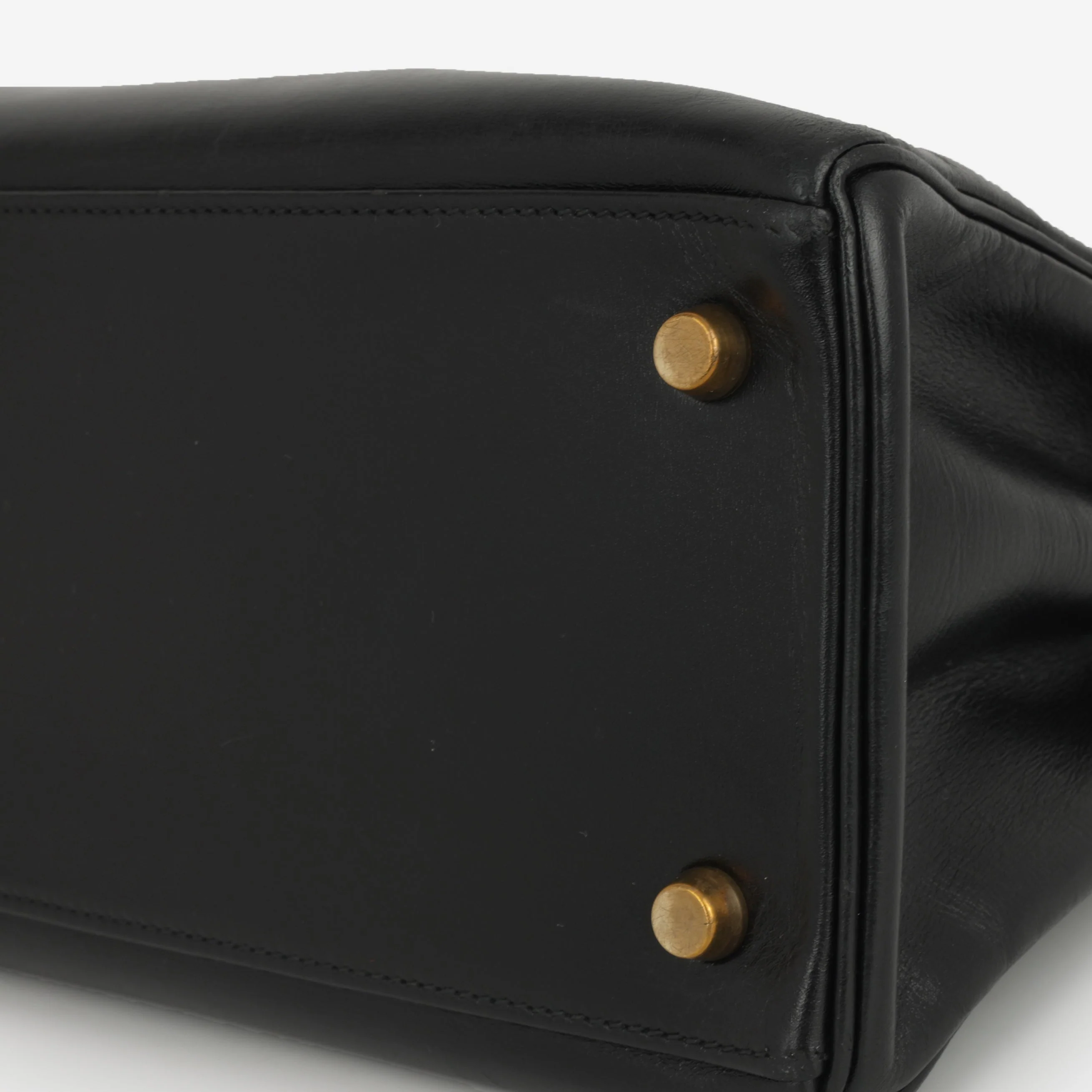 Hermès Vintage Kelly 28 - Black Box Calf | Gold Hardware - Image 7