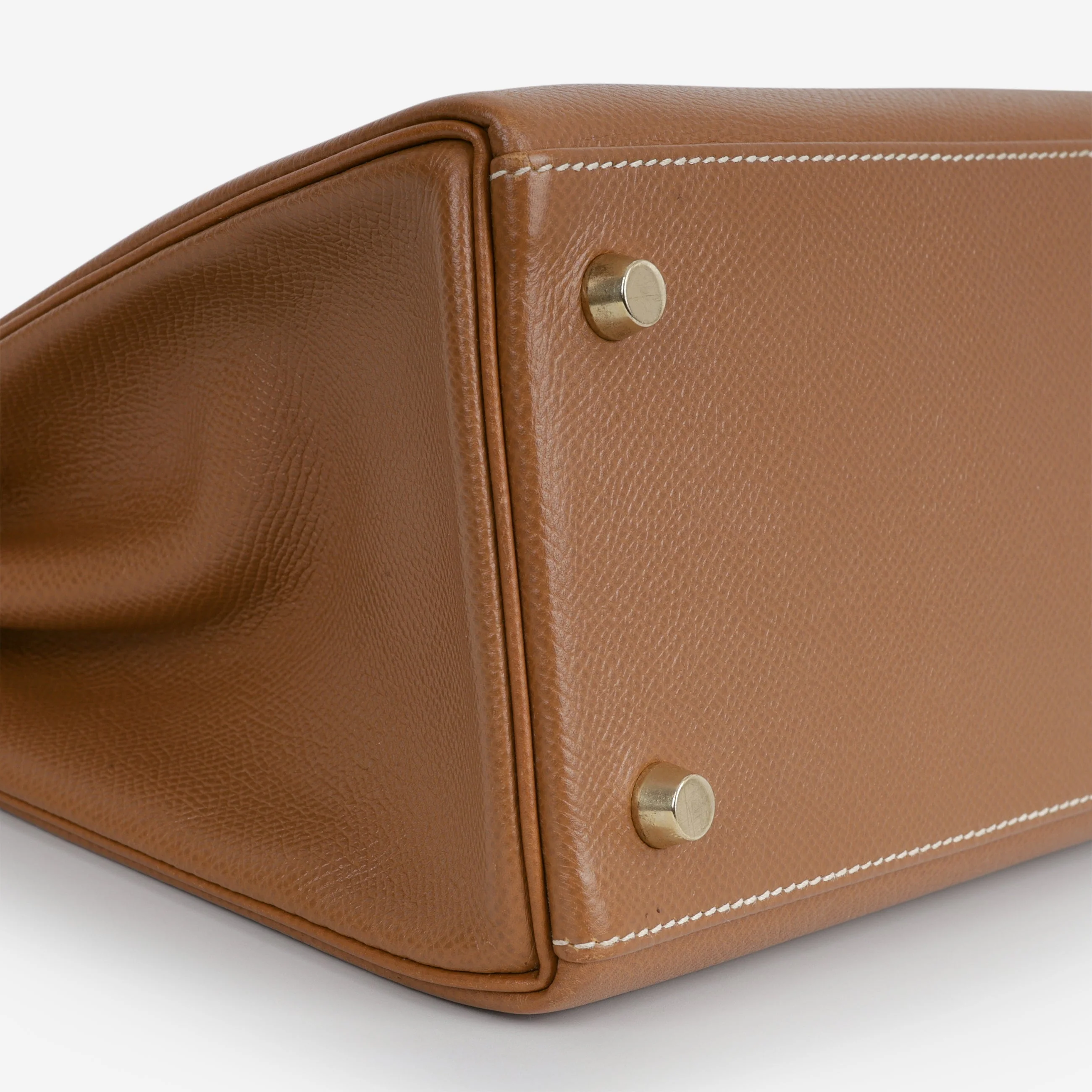 Hermès Vintage Kelly 28 - Gold Courchevel | Gold Hardware - Image 6