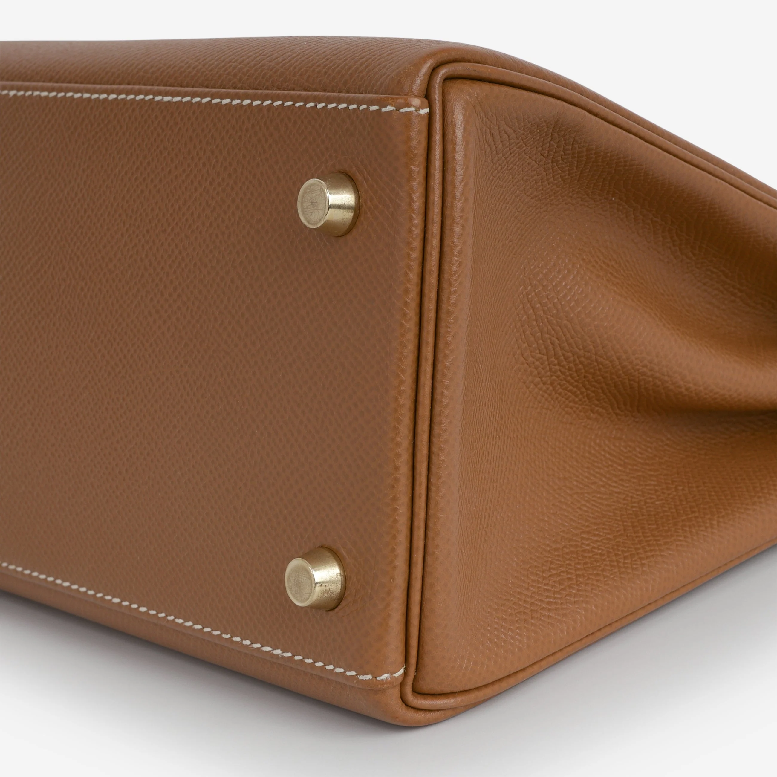 Hermès Vintage Kelly 28 - Gold Courchevel | Gold Hardware - Image 7