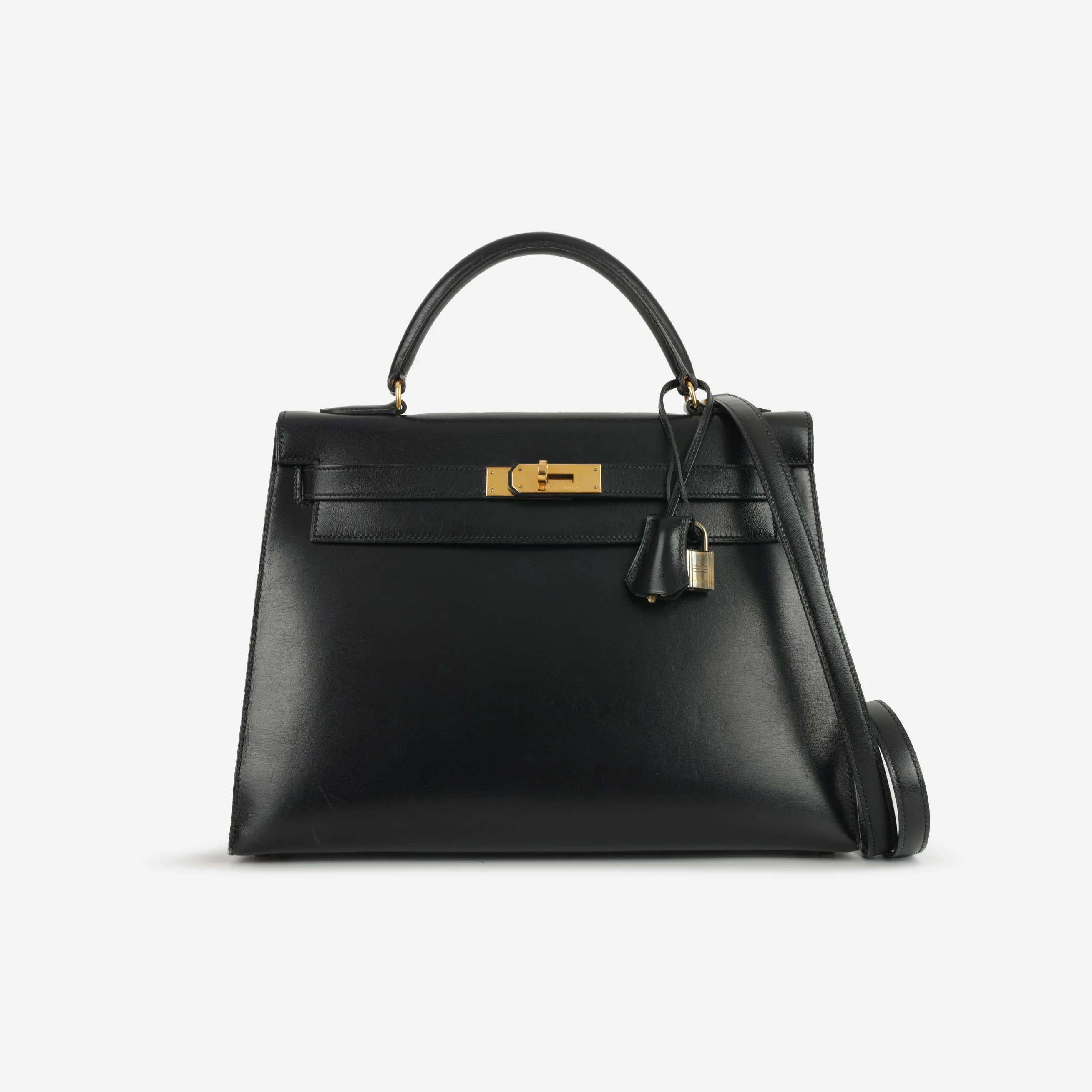 Hermès Vintage Kelly 32 - Black Box Calf | Gold Hardware - Image 2