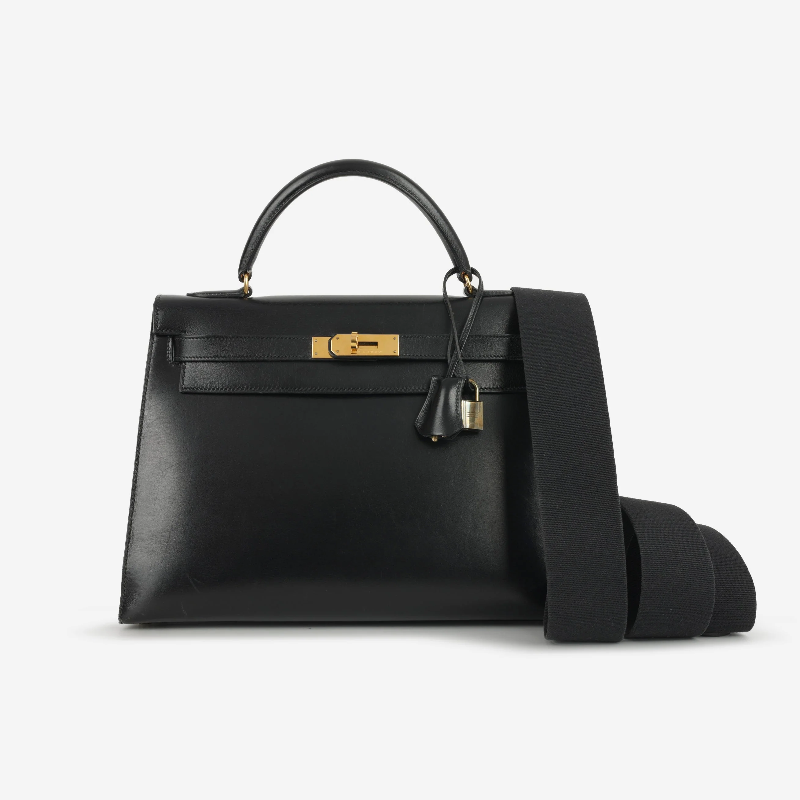 Hermès Vintage Kelly 32 - Black Box Calf | Gold Hardware - Image 3