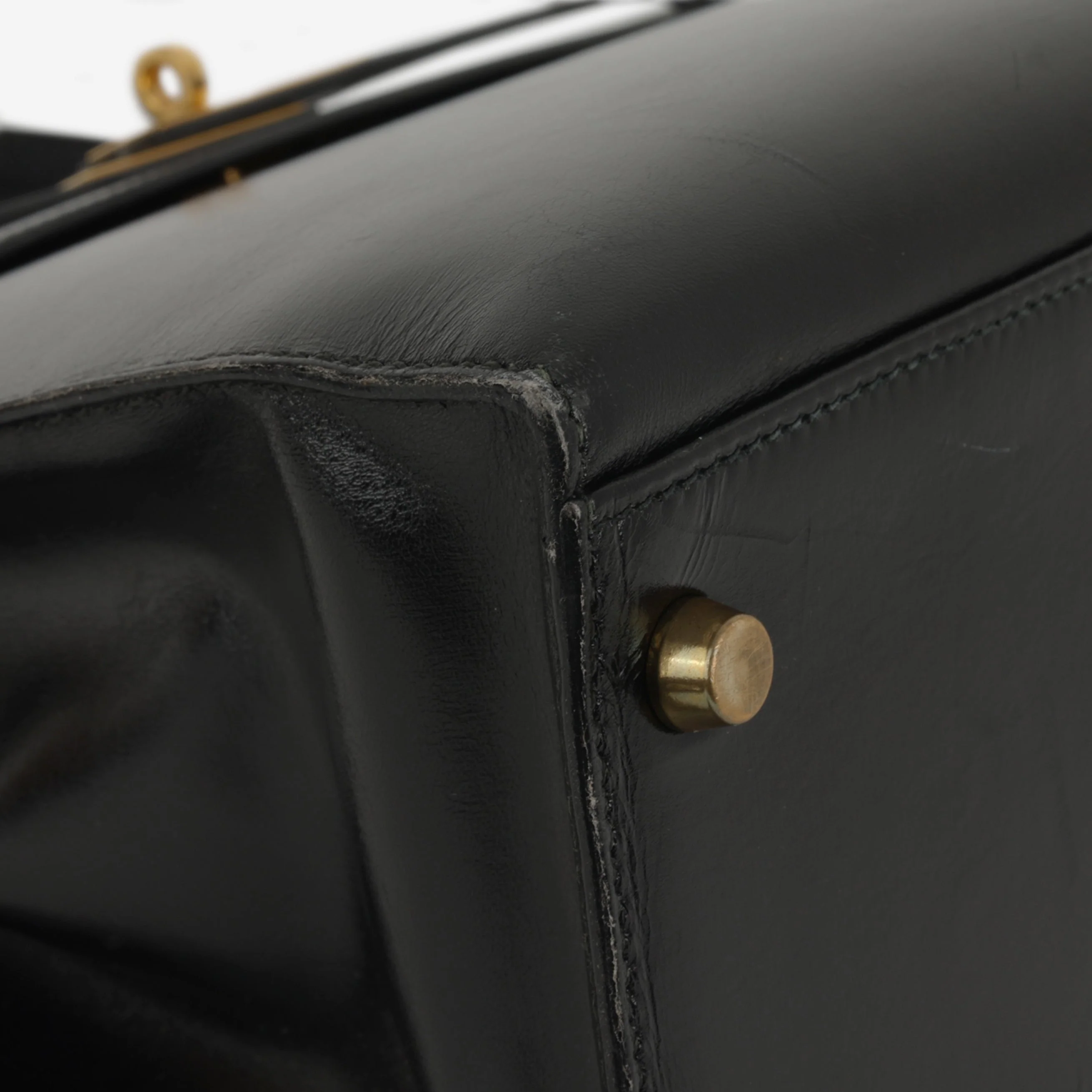 Hermès Vintage Kelly 32 - Black Box Calf | Gold Hardware - Image 7