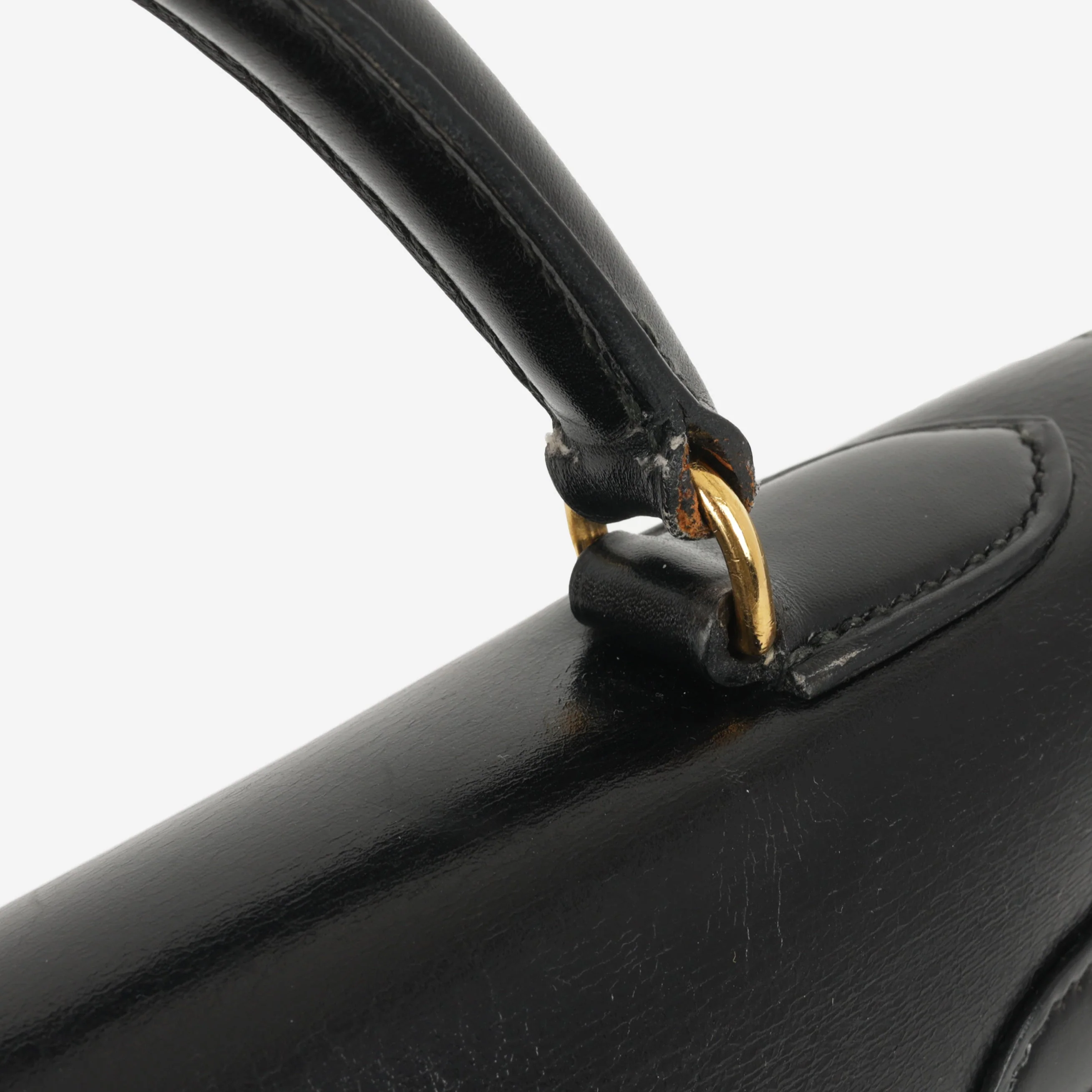 Hermès Vintage Kelly 32 - Black Box Calf | Gold Hardware - Image 9