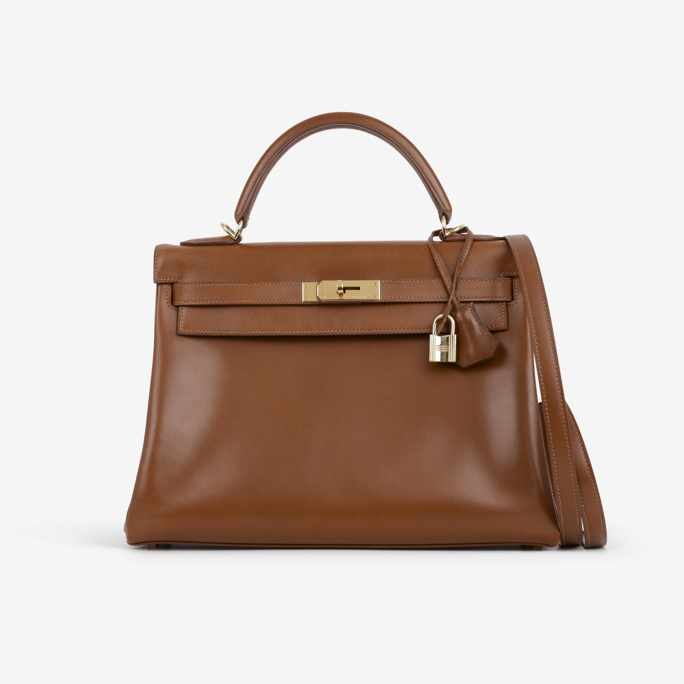 Hermès Vintage Kelly 32 Retourne - Noisette Box Calf | Gold Hardware - Image 2