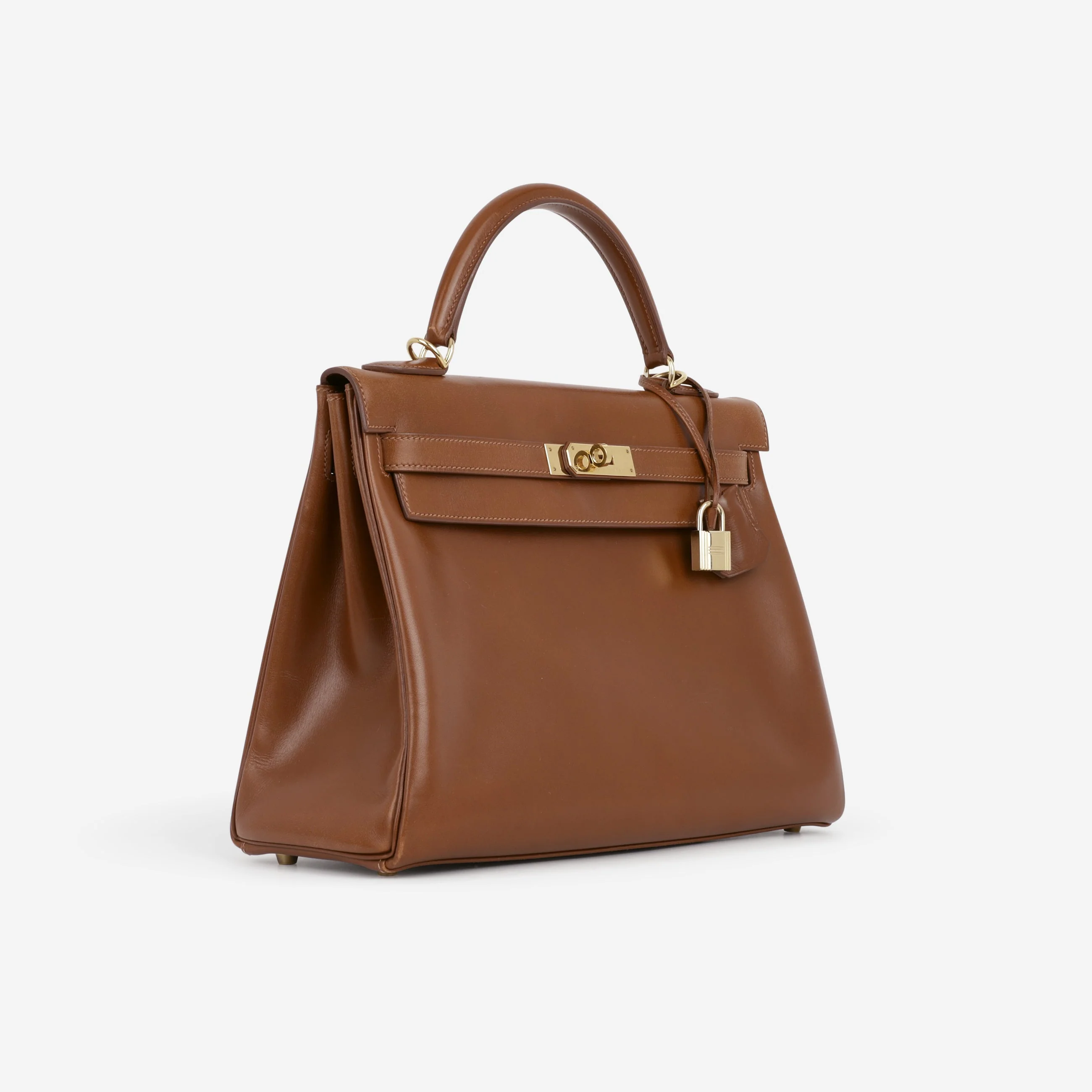 Hermès Vintage Kelly 32 Retourne - Noisette Box Calf | Gold Hardware - Image 3
