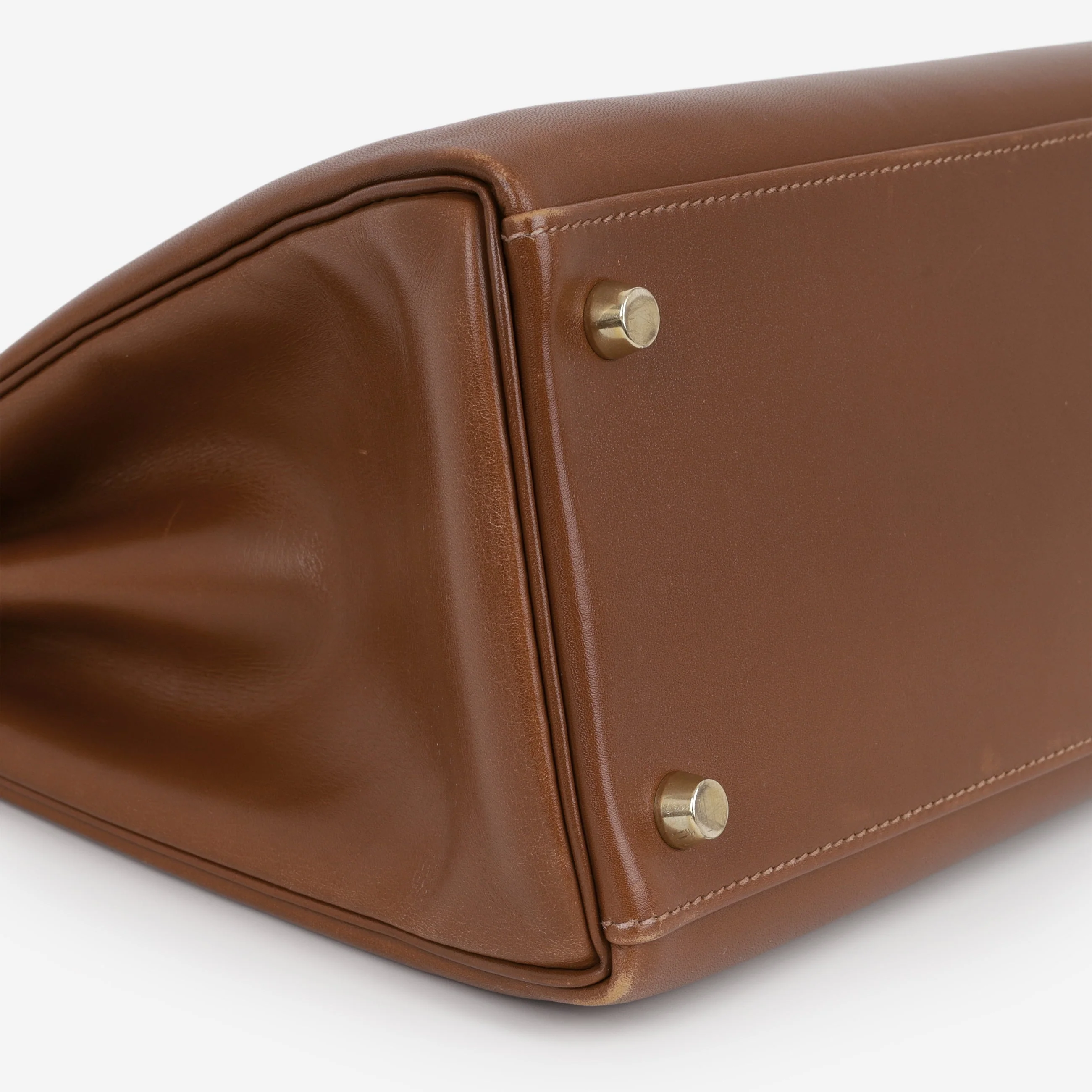 Hermès Vintage Kelly 32 Retourne - Noisette Box Calf | Gold Hardware - Image 6