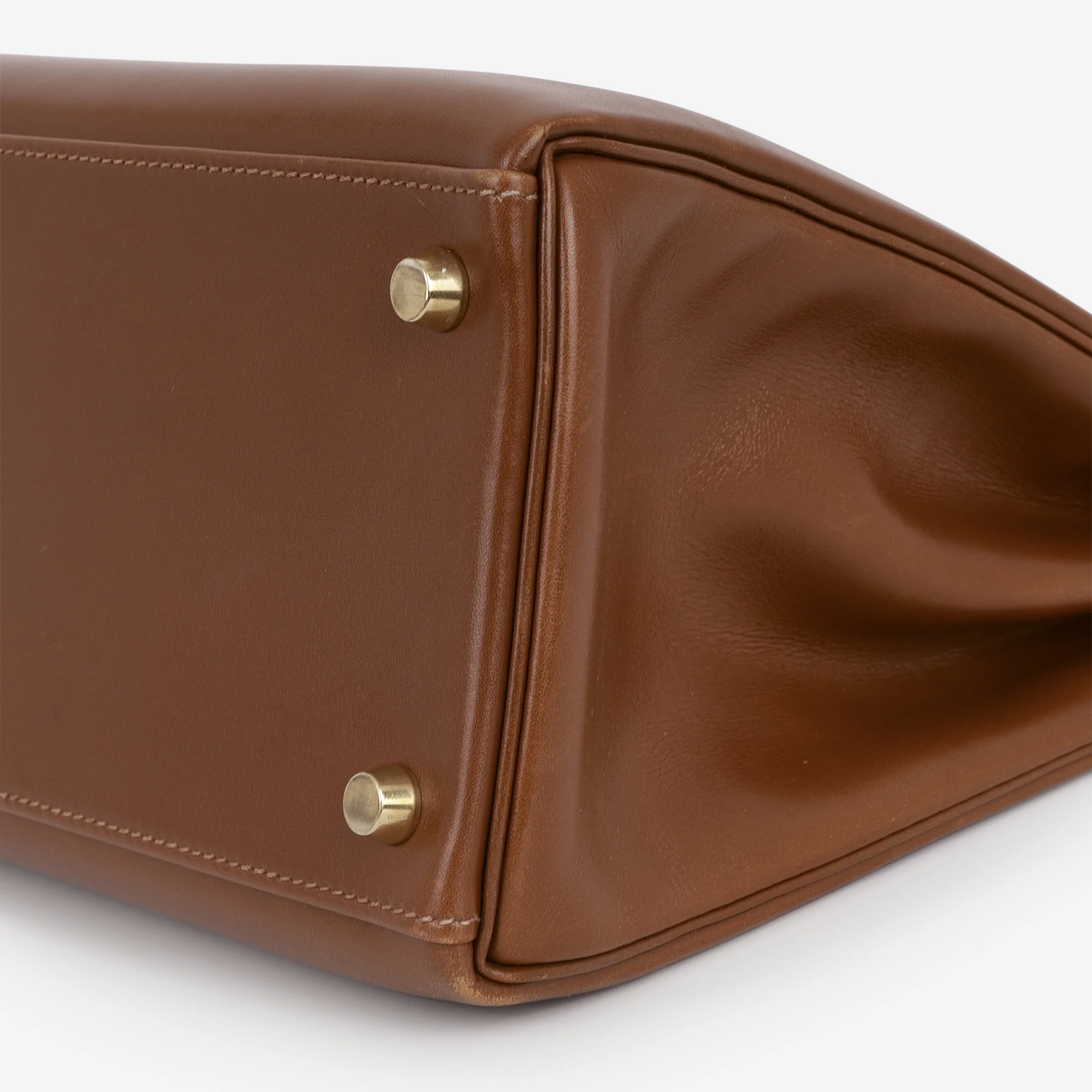 Hermès Vintage Kelly 32 Retourne - Noisette Box Calf | Gold Hardware - Image 7