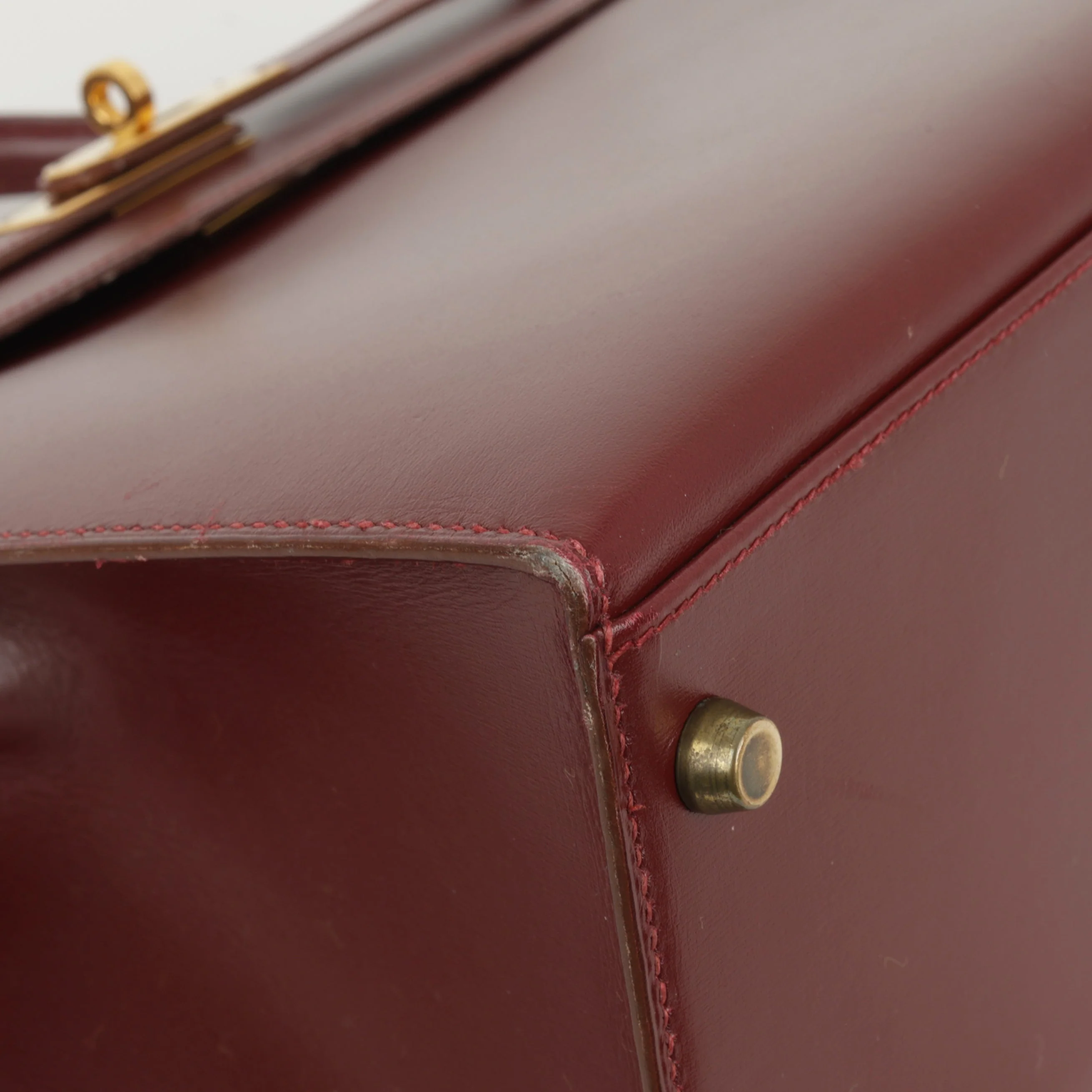 Hermès Vintage Kelly 32 - Rouge H Box Calf | Gold Hardware - Image 10