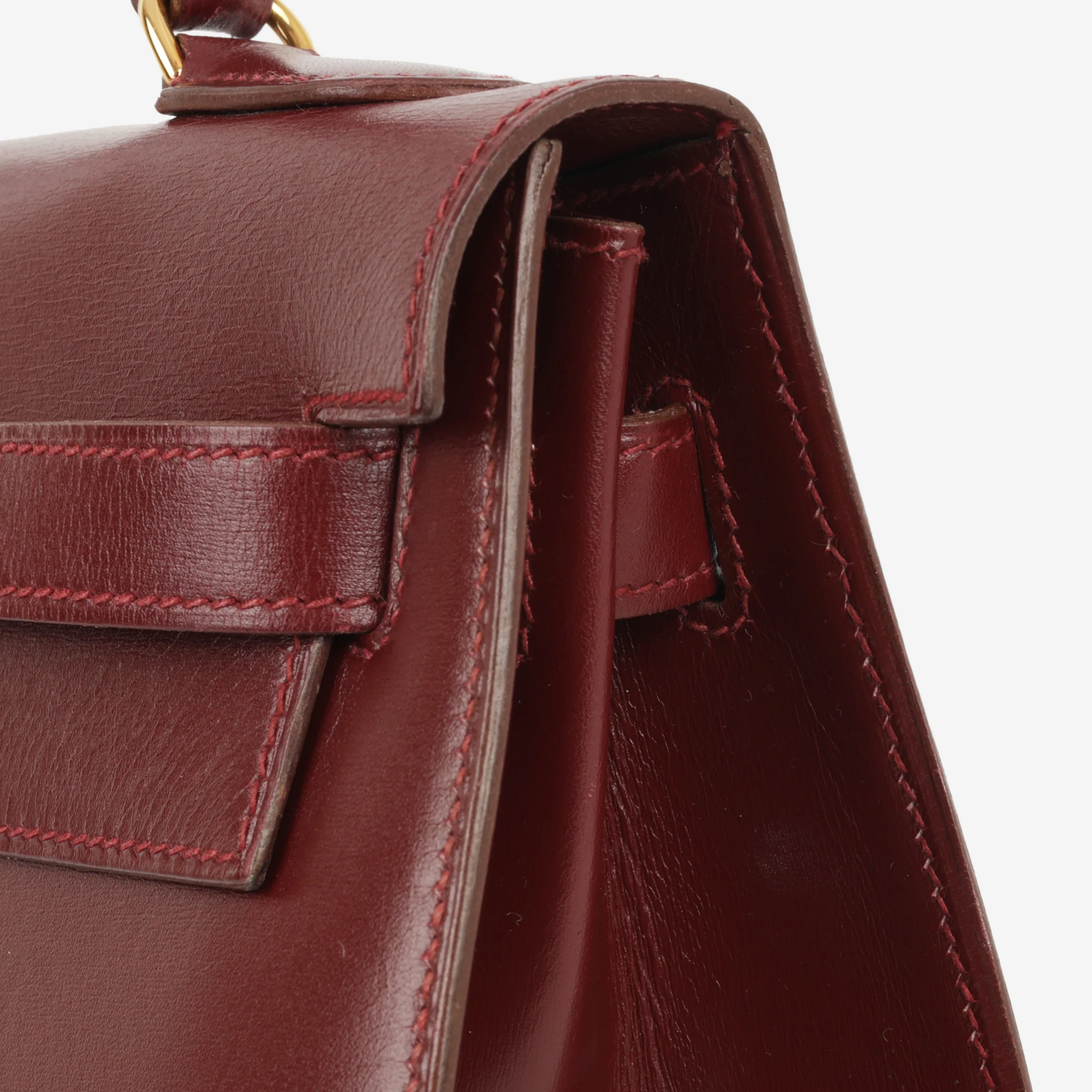 Hermès Vintage Kelly 32 - Rouge H Box Calf | Gold Hardware - Image 11