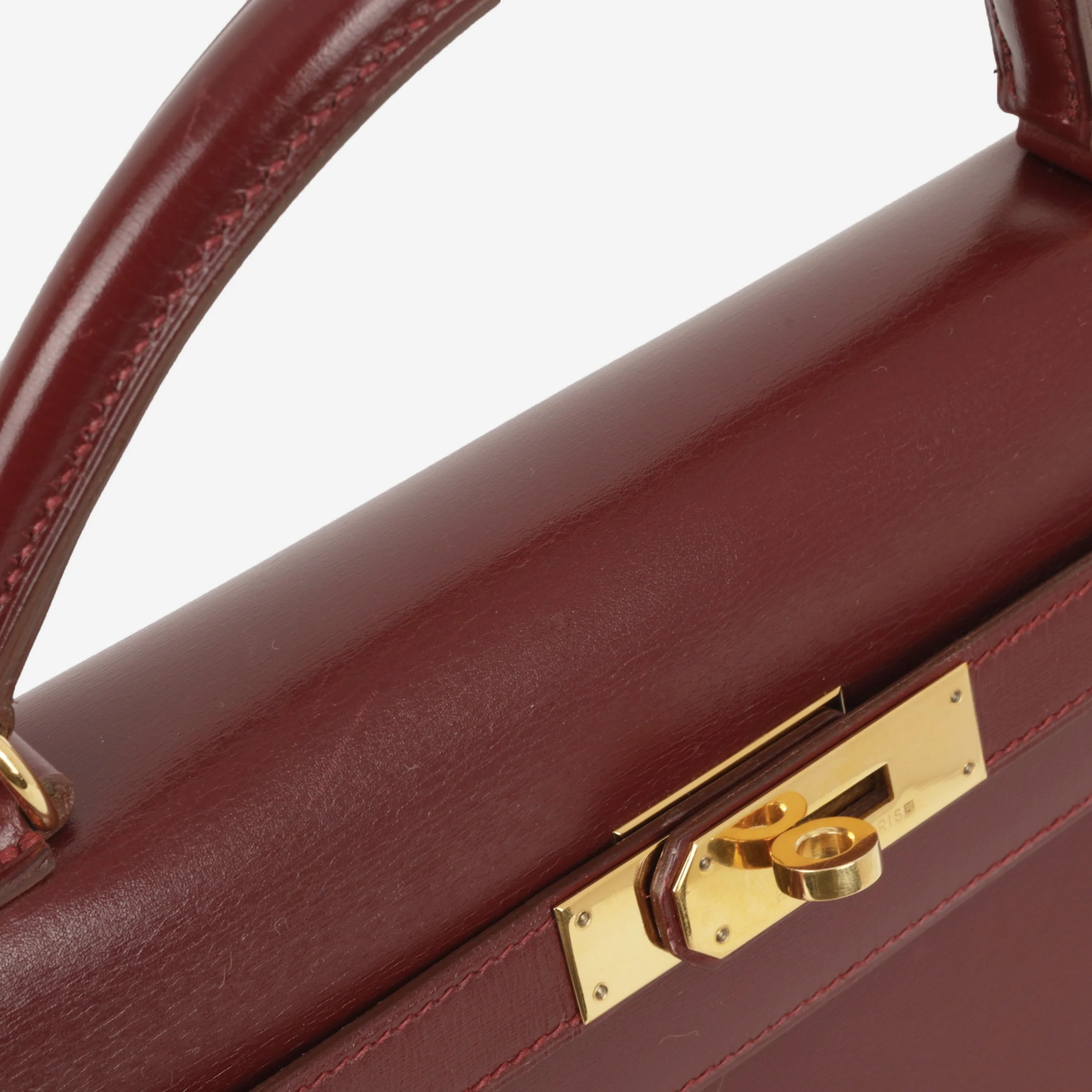 Hermès Vintage Kelly 32 - Rouge H Box Calf | Gold Hardware - Image 14
