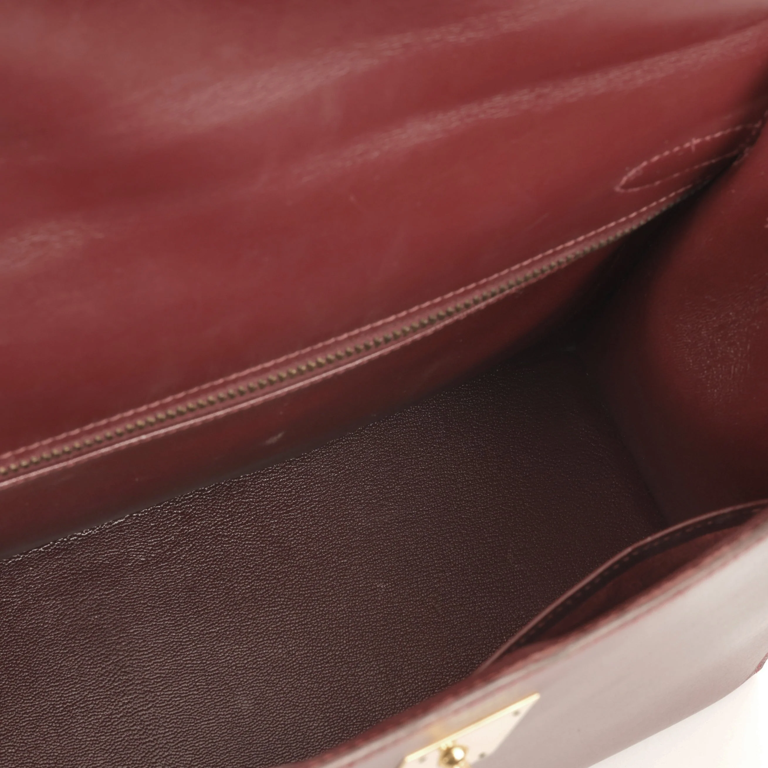 Hermès Vintage Kelly 32 - Rouge H Box Calf | Gold Hardware - Image 8