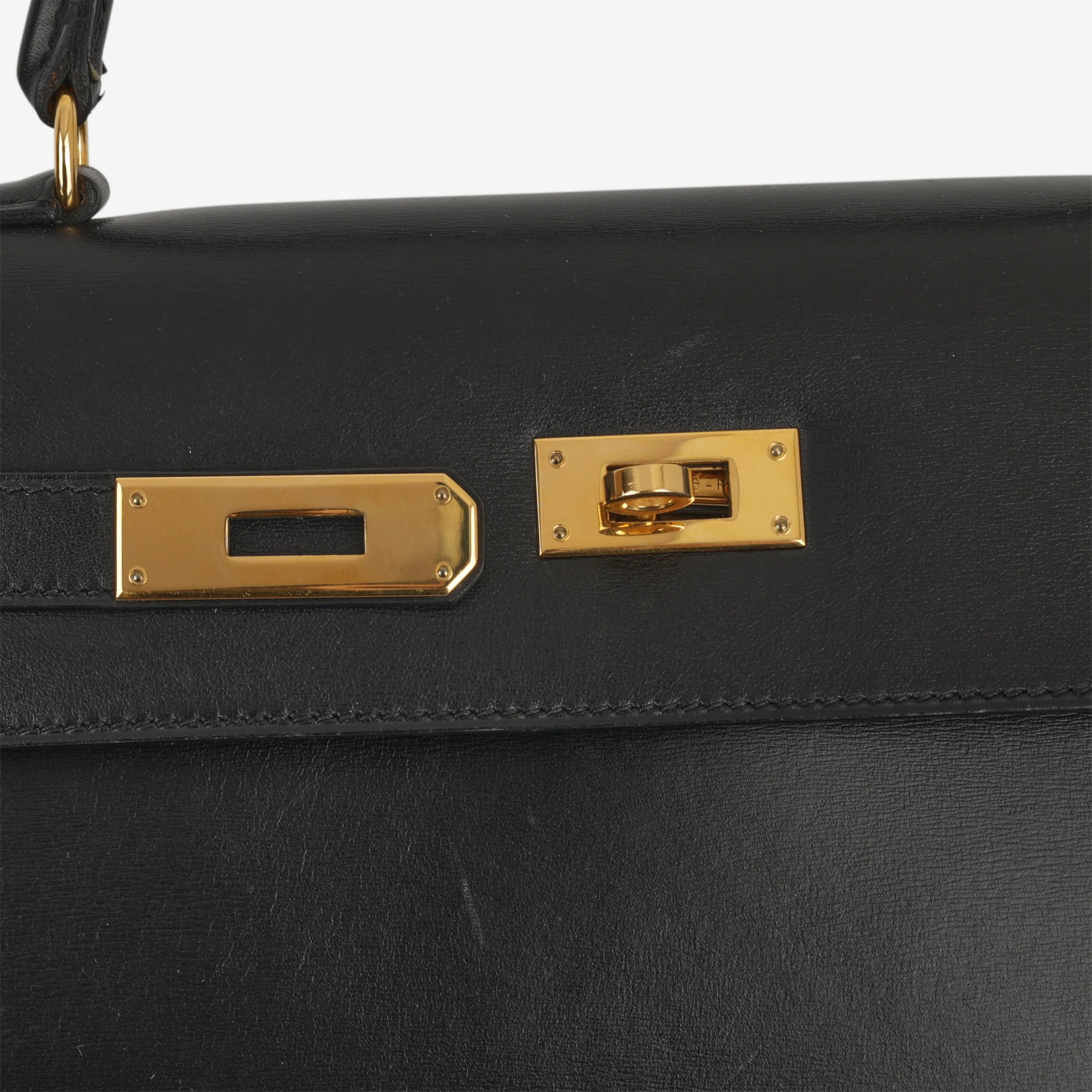 Hermès Vintage Kelly 35 - Black Box Calf | Gold Hardware - Image 12