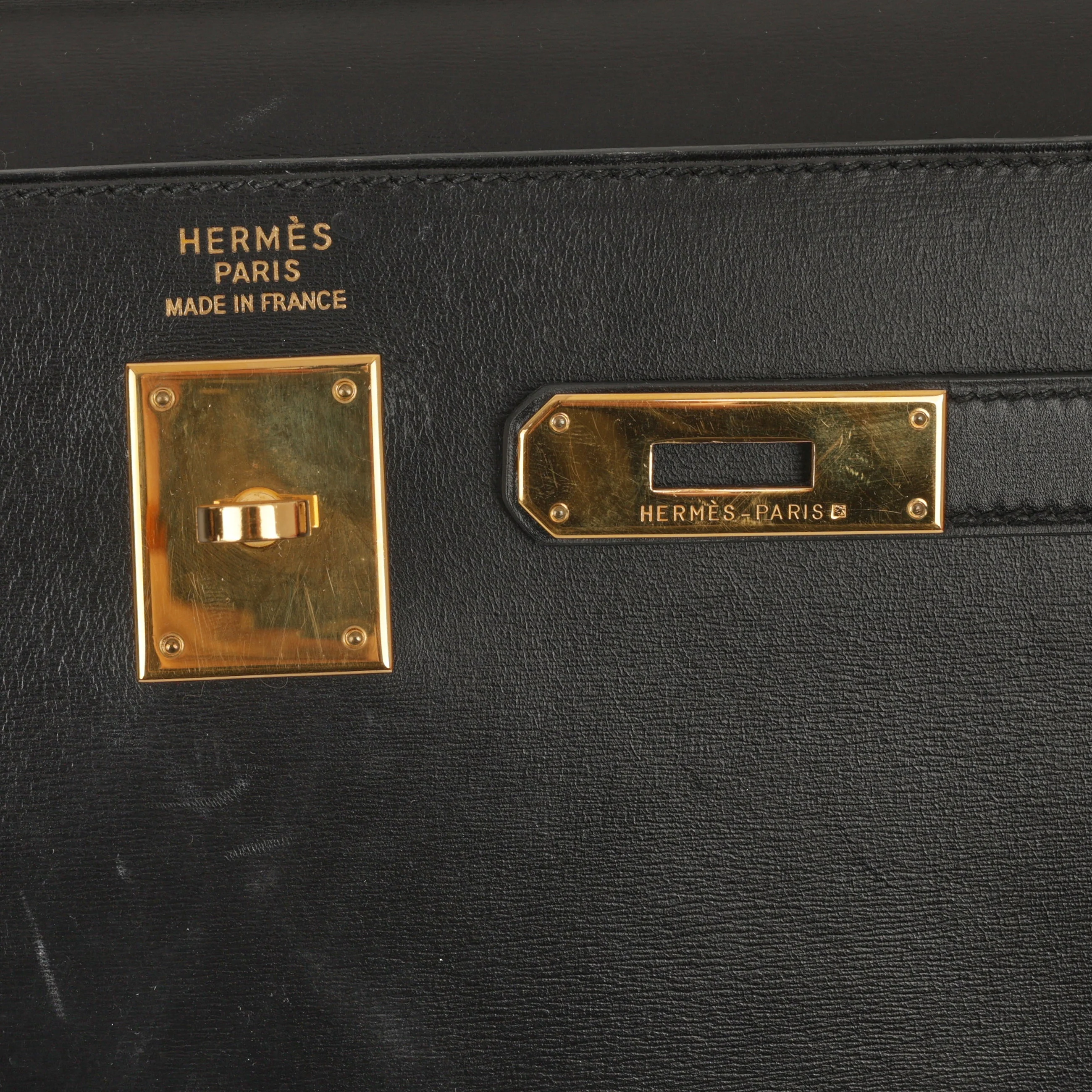 Hermès Vintage Kelly 35 - Black Box Calf | Gold Hardware - Image 13