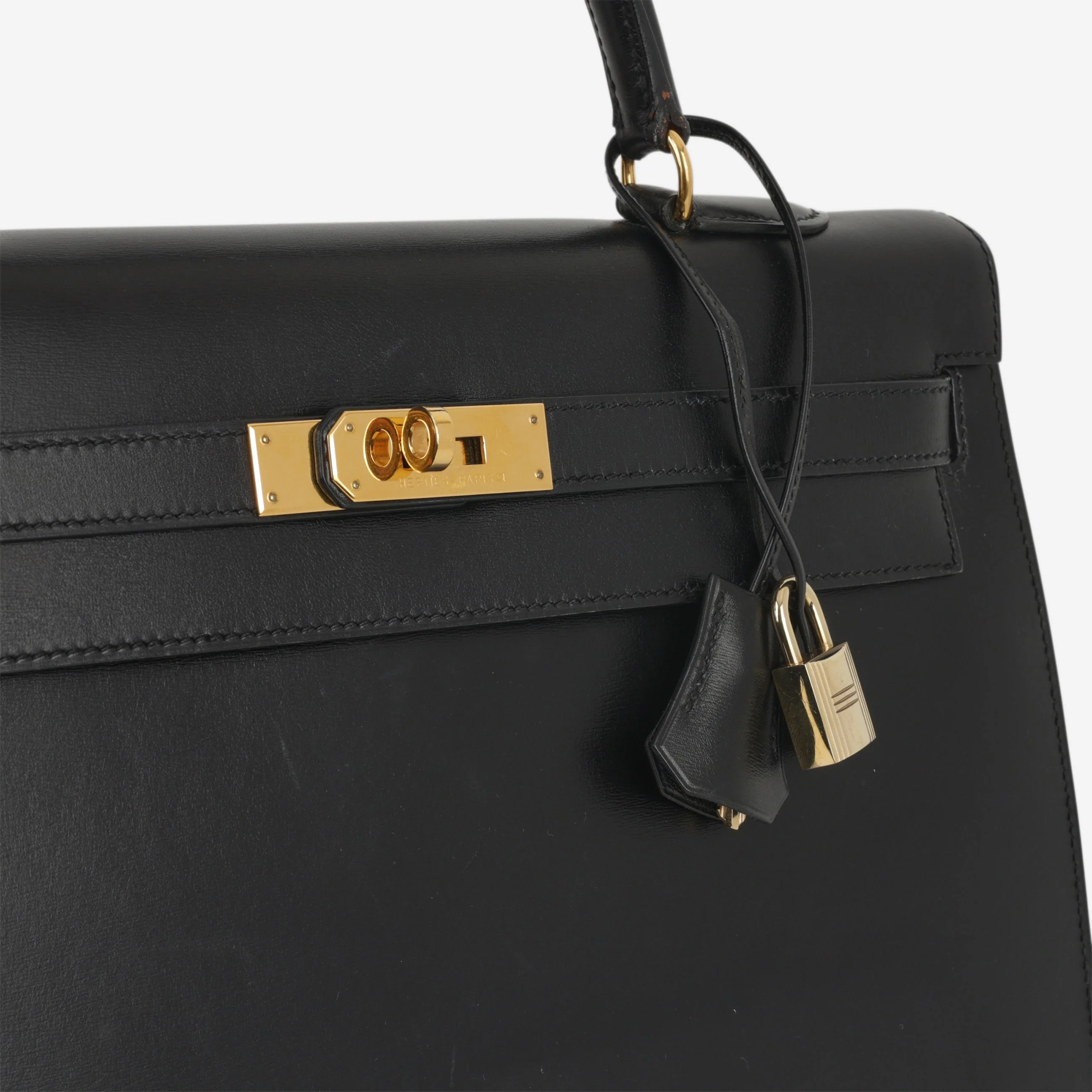 Hermès Vintage Kelly 35 - Black Box Calf | Gold Hardware - Image 16