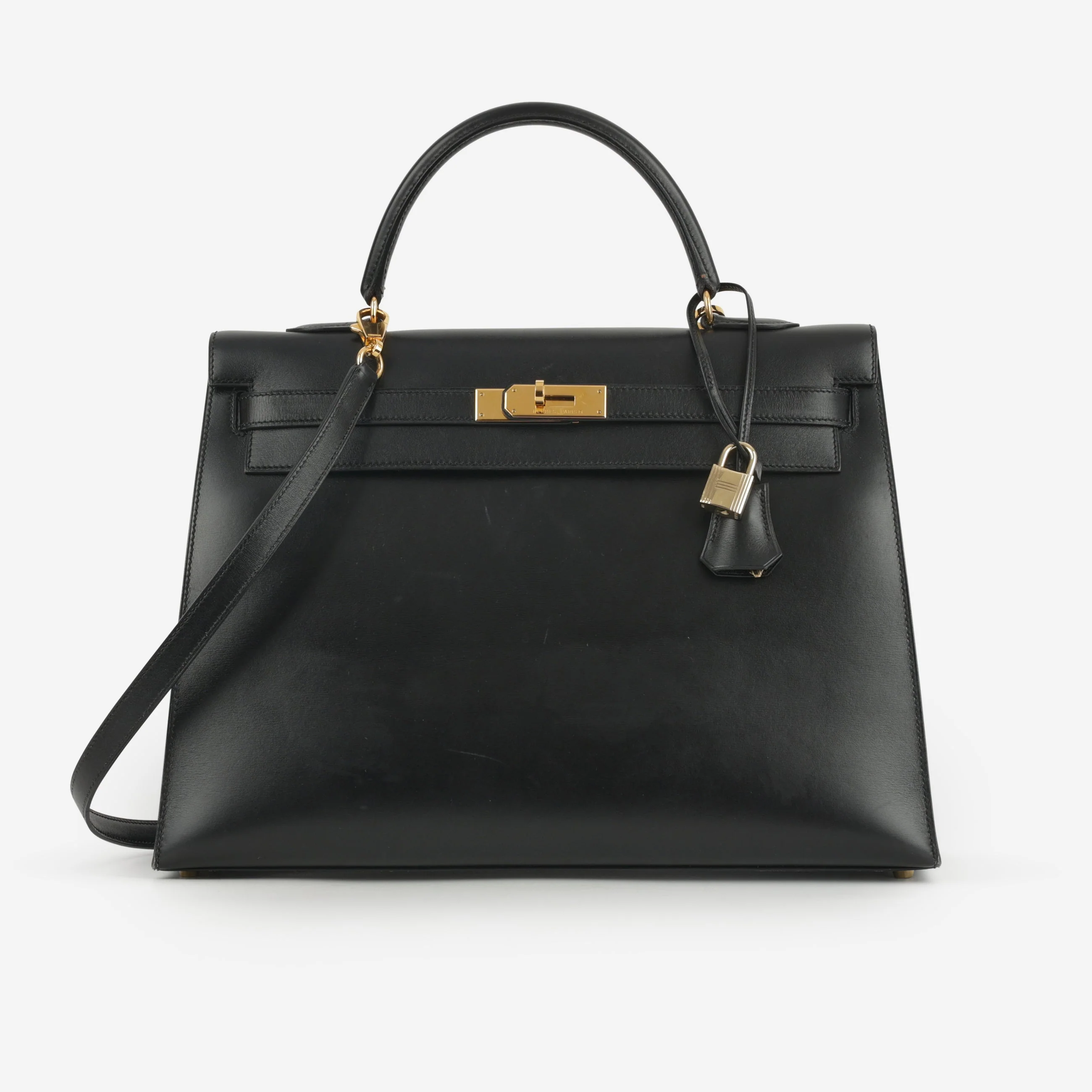 Hermès Vintage Kelly 35 - Black Box Calf | Gold Hardware - Image 2