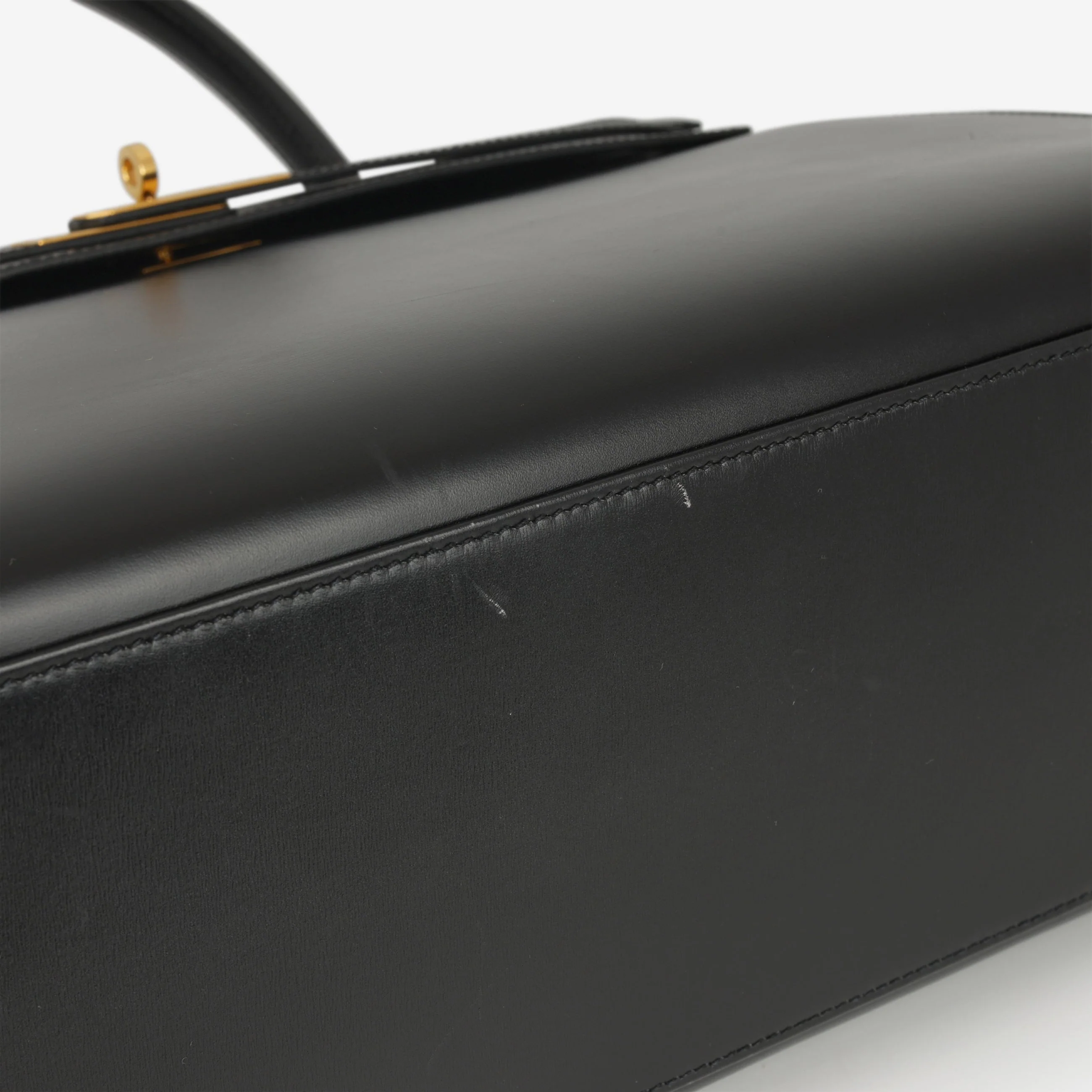 Hermès Vintage Kelly 35 - Black Box Calf | Gold Hardware - Image 8