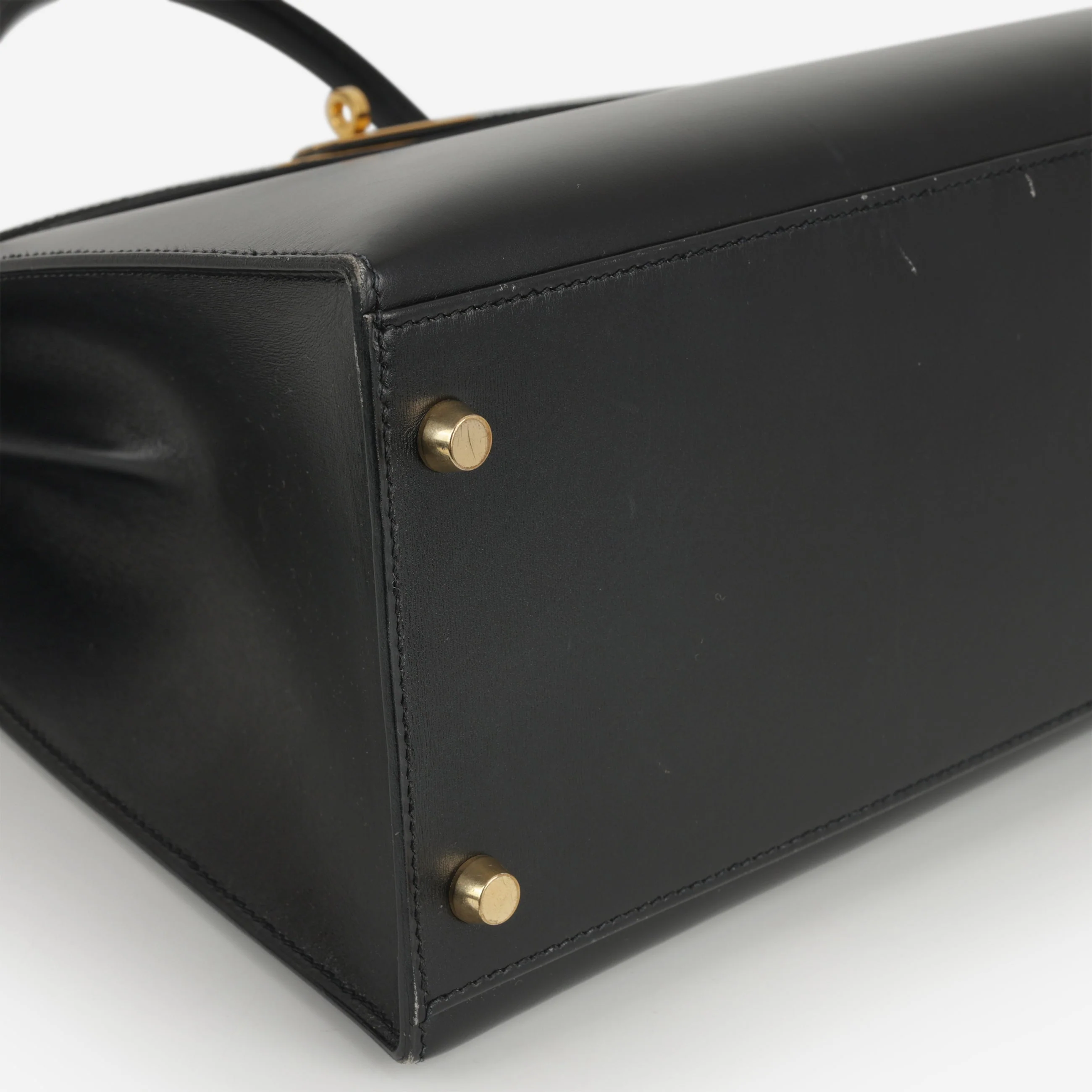Hermès Vintage Kelly 35 - Black Box Calf | Gold Hardware - Image 9