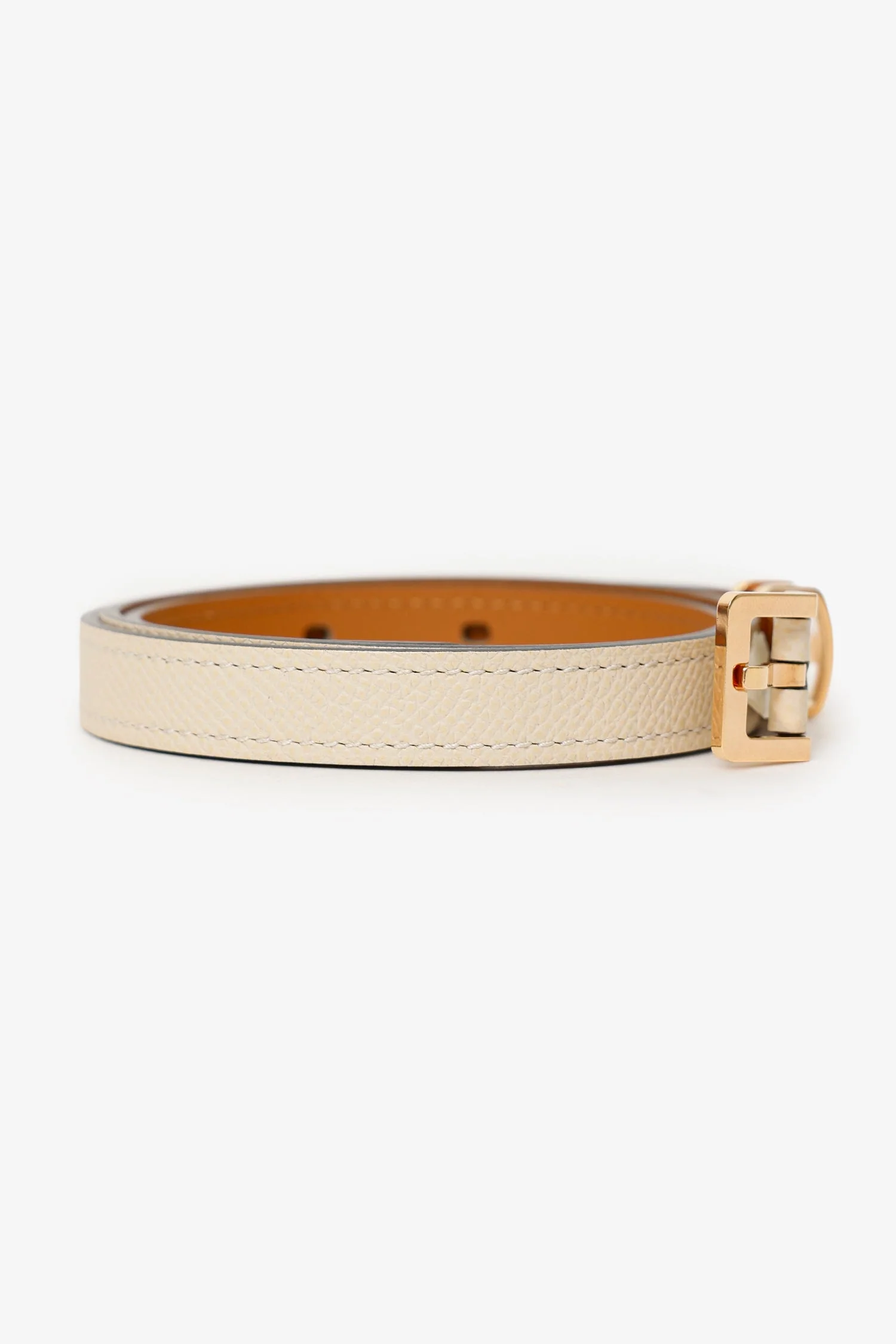 Hermes Ivory Leather H Pop Belt Size 70 - Image 2